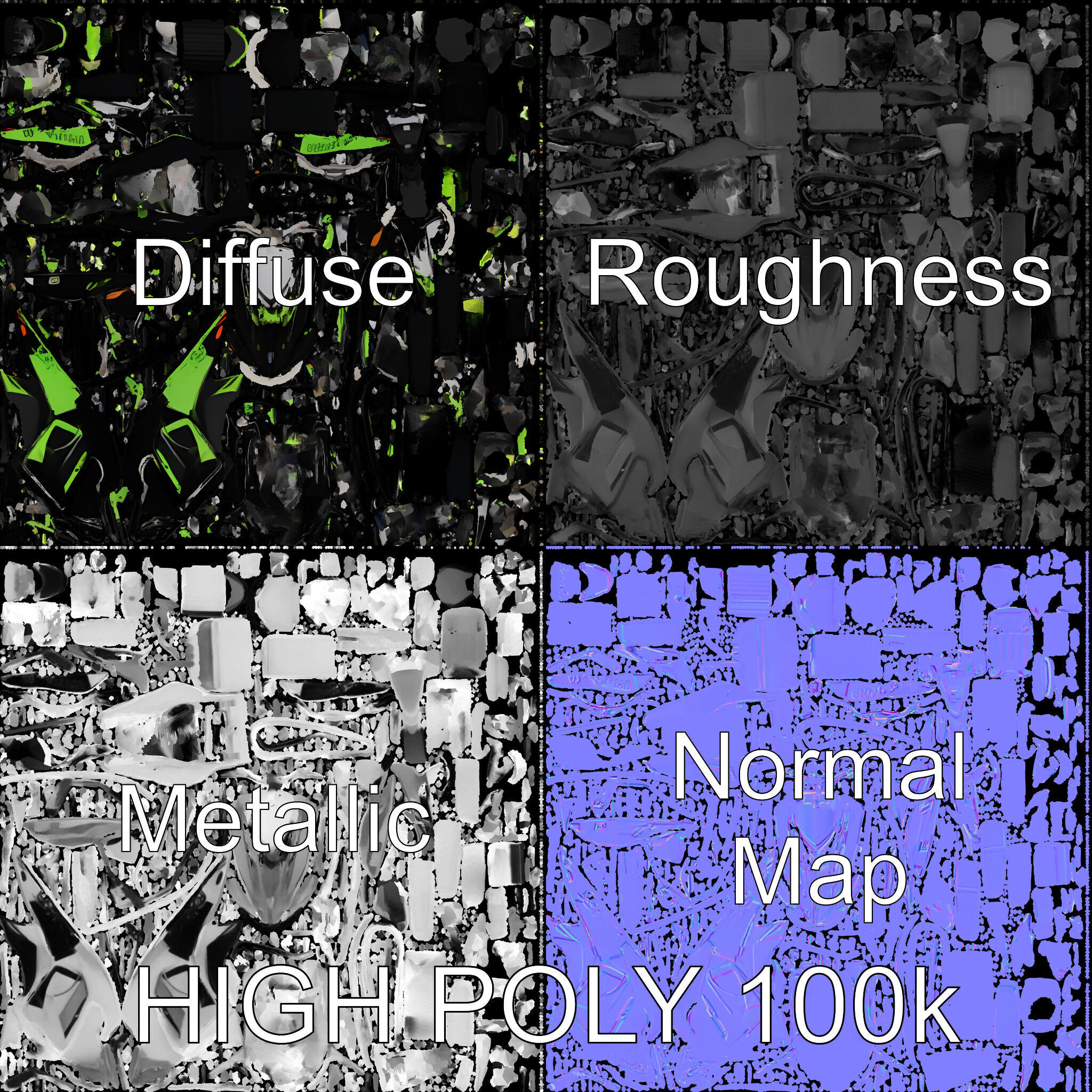 Snowmobile Model Pack with Detailed Features Low-poly 3D model_2