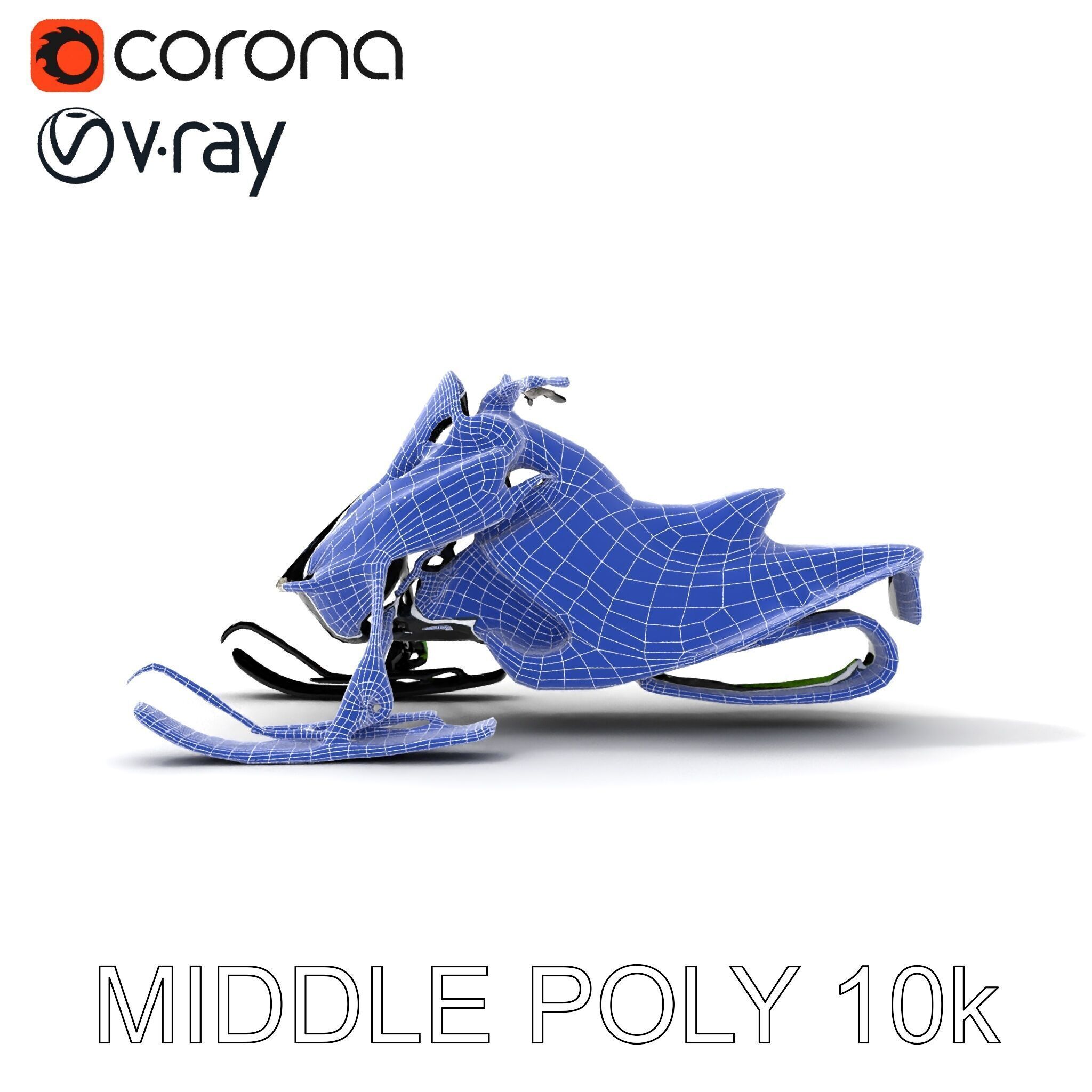 Snowmobile Model Pack with Detailed Features Low-poly 3D model_6