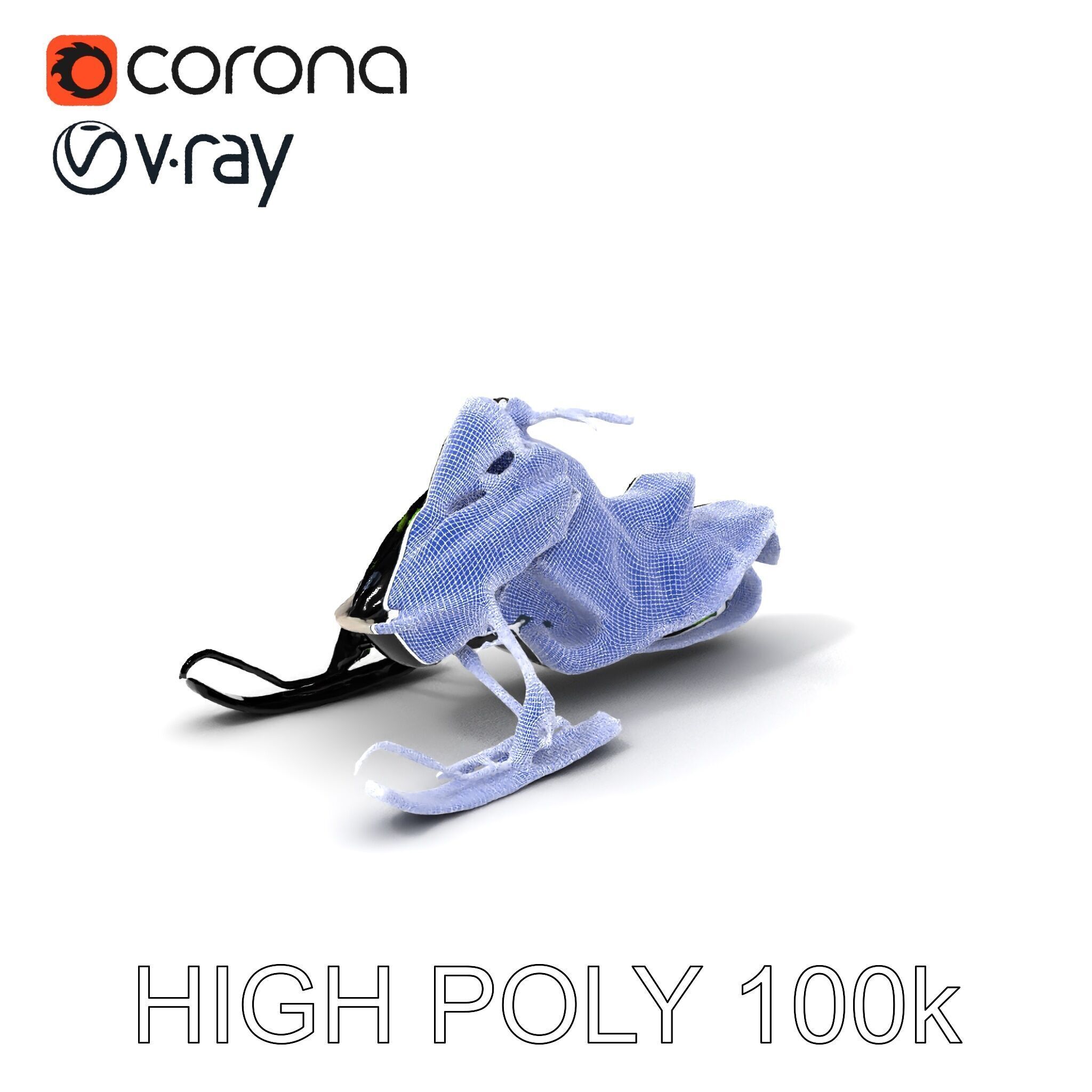 Snowmobile Model Pack with Detailed Features Low-poly 3D model_3