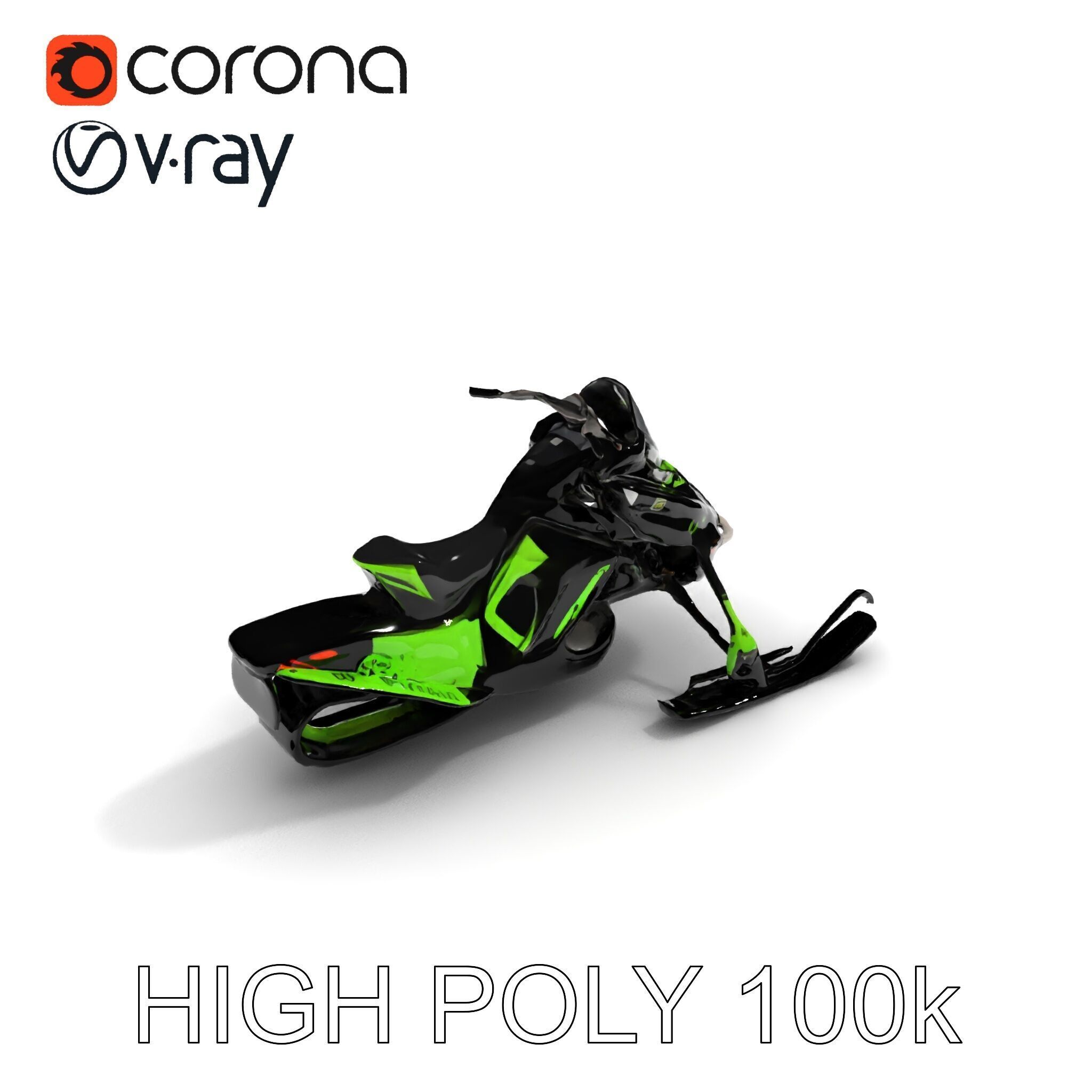 Snowmobile Model Pack with Detailed Features Low-poly 3D model_13