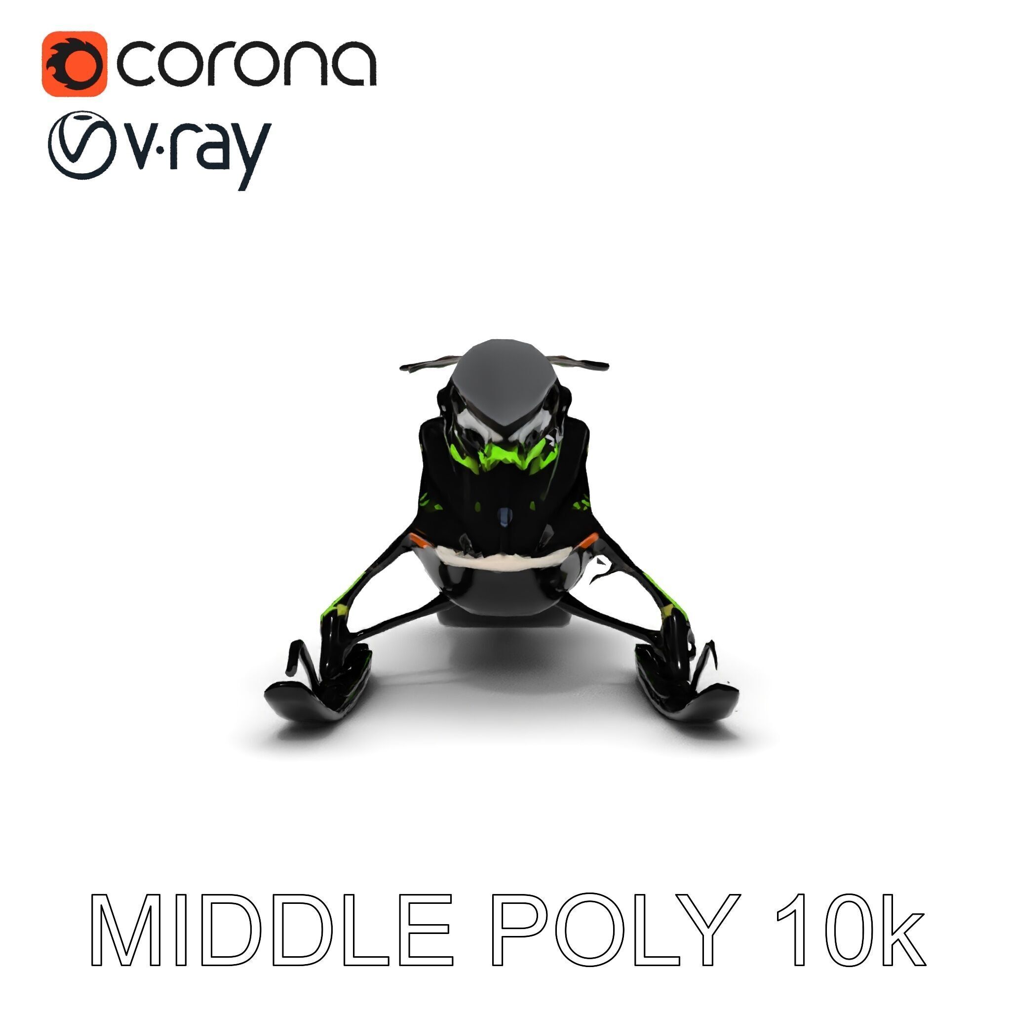 Snowmobile Model Pack with Detailed Features Low-poly 3D model_11