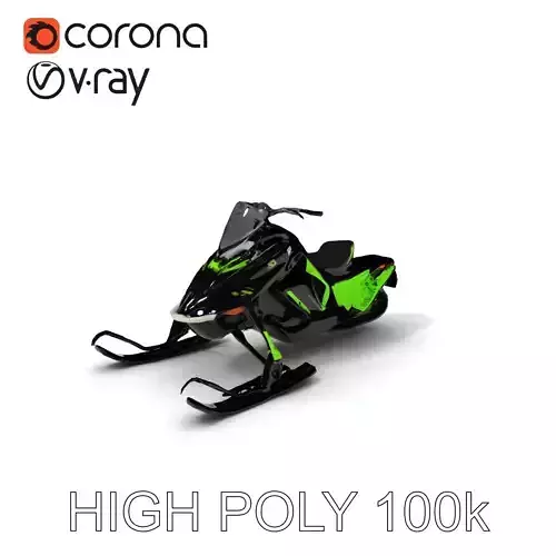 Snowmobile Model Pack with Detailed Features Low-poly 3D model