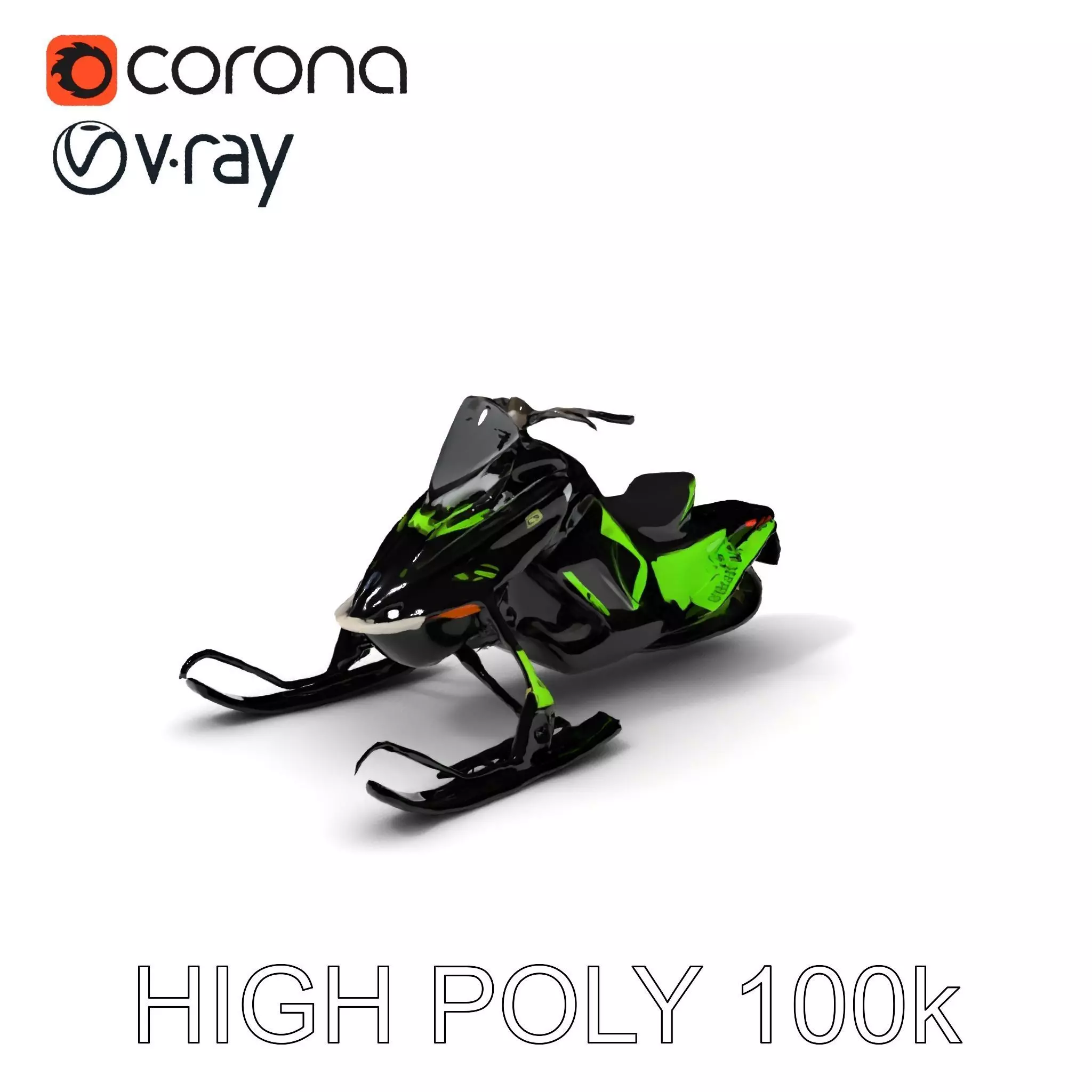 Snowmobile Model Pack with Detailed Features Low-poly 3D model_0