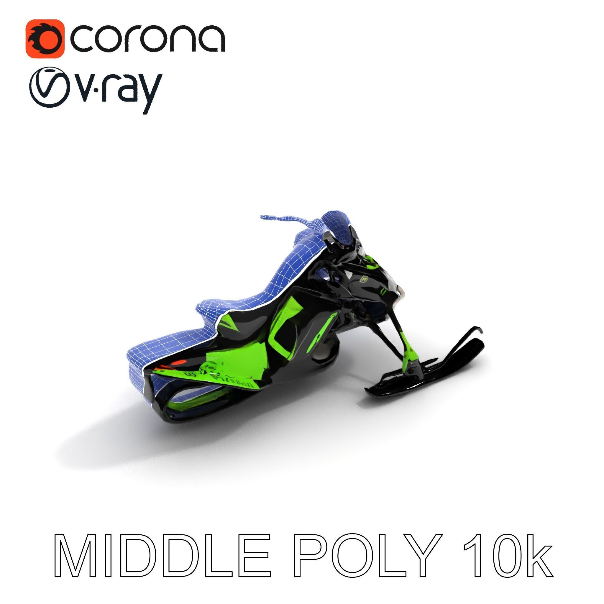 Snowmobile Model Pack with Detailed Features Low-poly 3D model_28