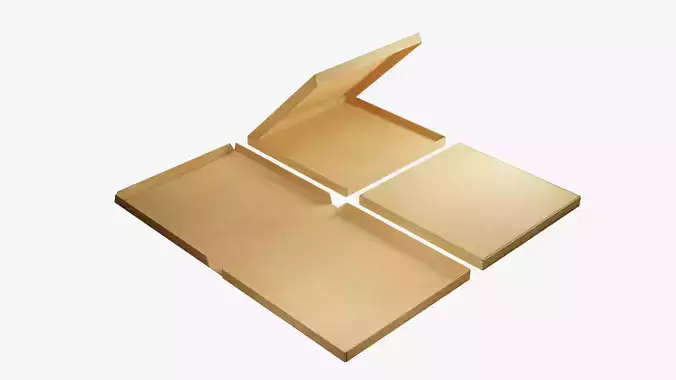 14-inch Pizza Boxes Kraft Paper Mockup