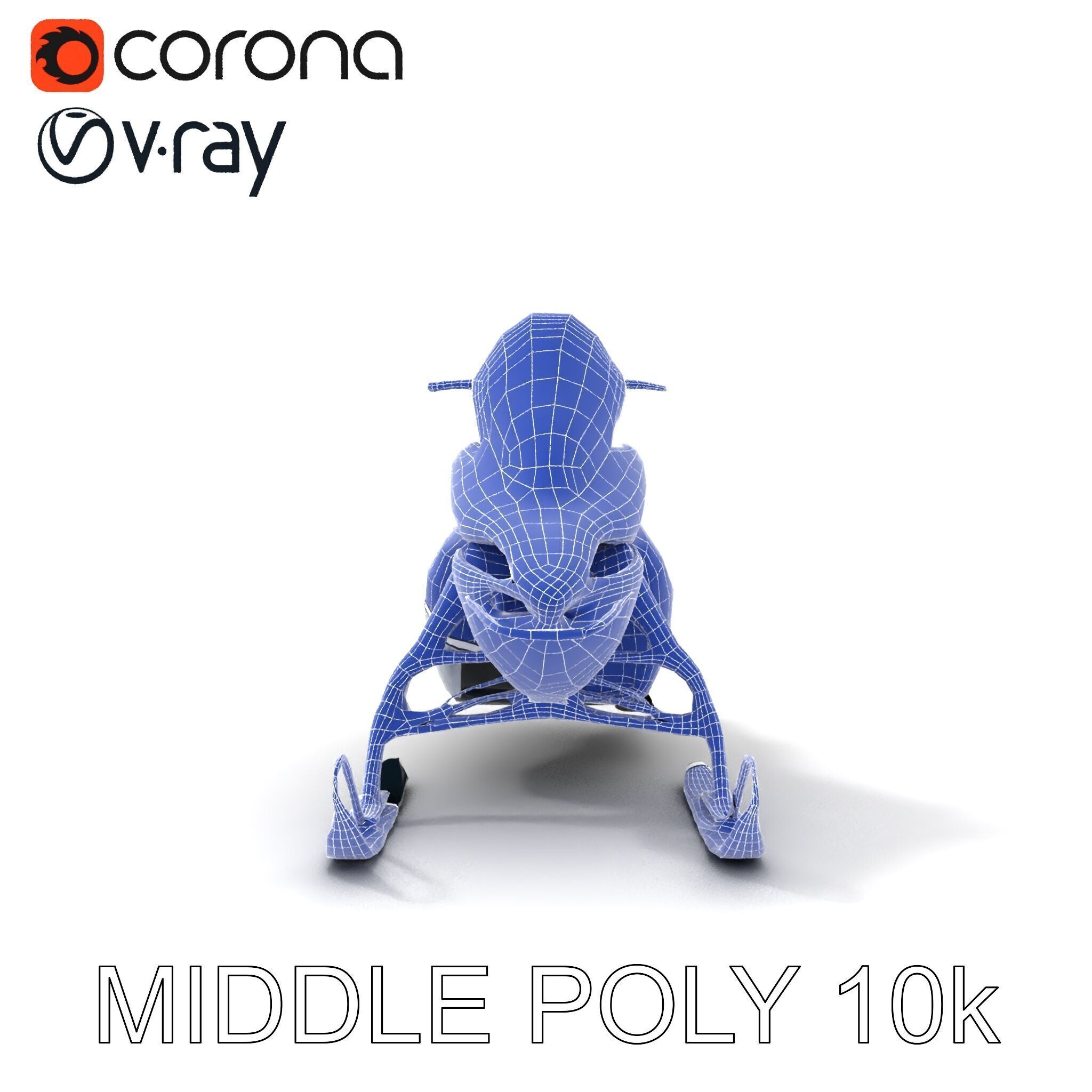 Arctic Snowmobile Model Pack with PBR Textures Low-poly 3D model_19