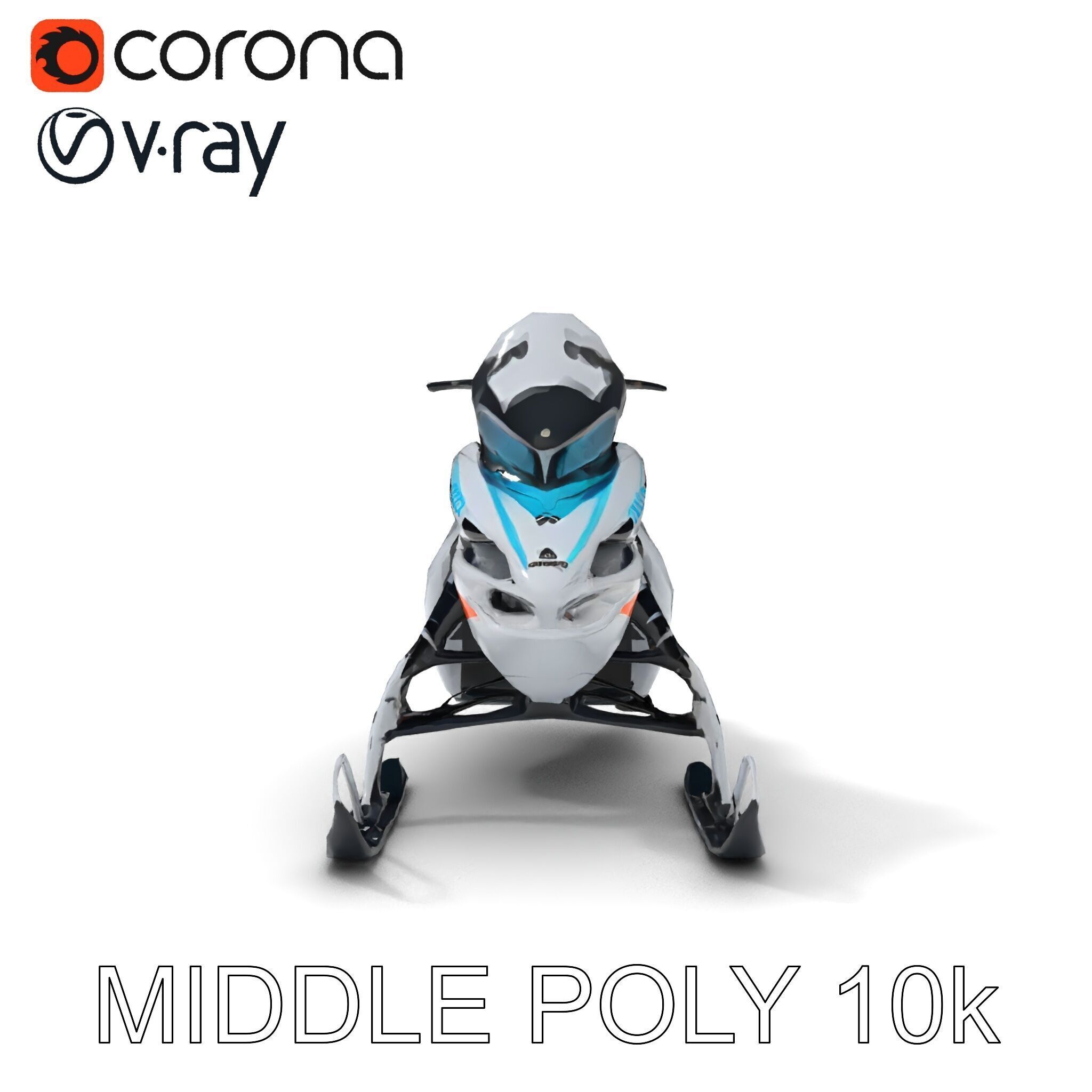 Arctic Snowmobile Model Pack with PBR Textures Low-poly 3D model_28