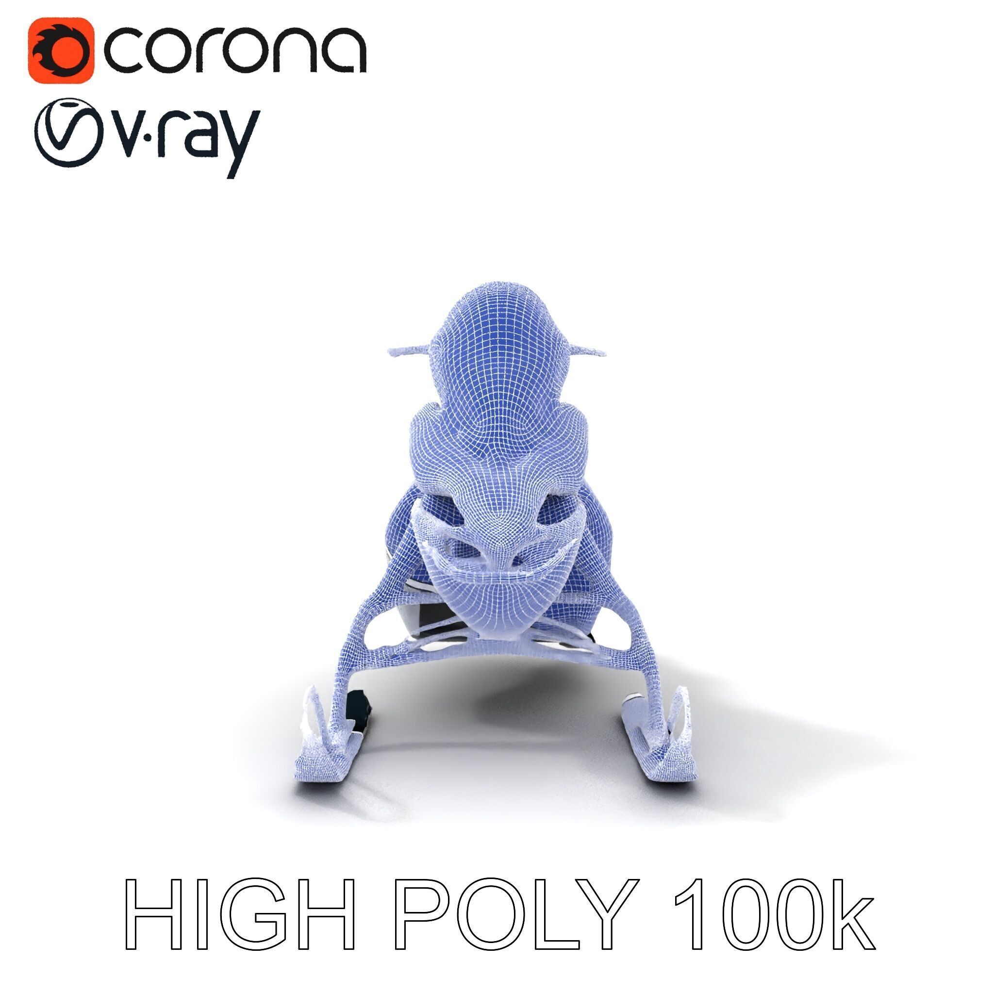 Arctic Snowmobile Model Pack with PBR Textures Low-poly 3D model_35