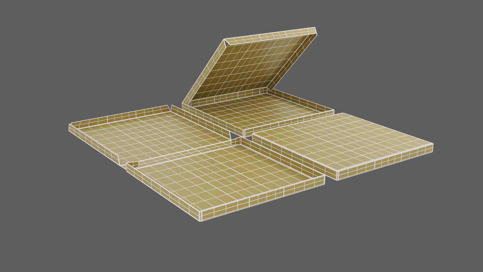 14-inch Pizza Boxes White Paper Mockup 3D Model Collection_20