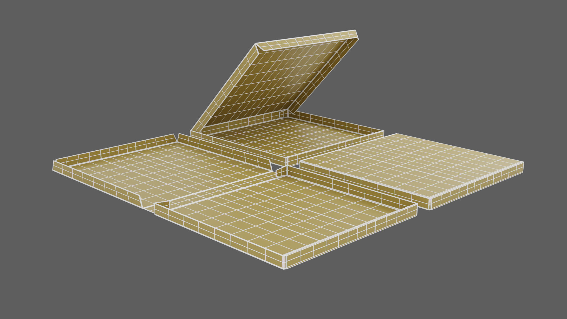 14-inch Pizza Boxes White Paper Mockup 3D Model Collection_23