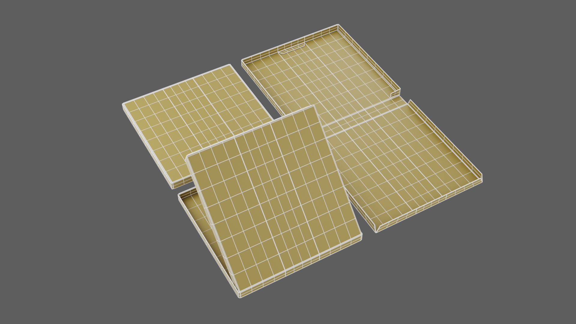 14-inch Pizza Boxes White Paper Mockup 3D Model Collection_21