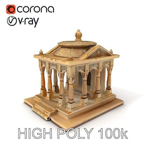 Classical Temple Architecture Model Pack Low-poly 3D model