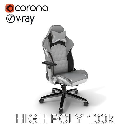 Ergonomic Gaming Chair model pack for immersive environments Low-poly 3D model