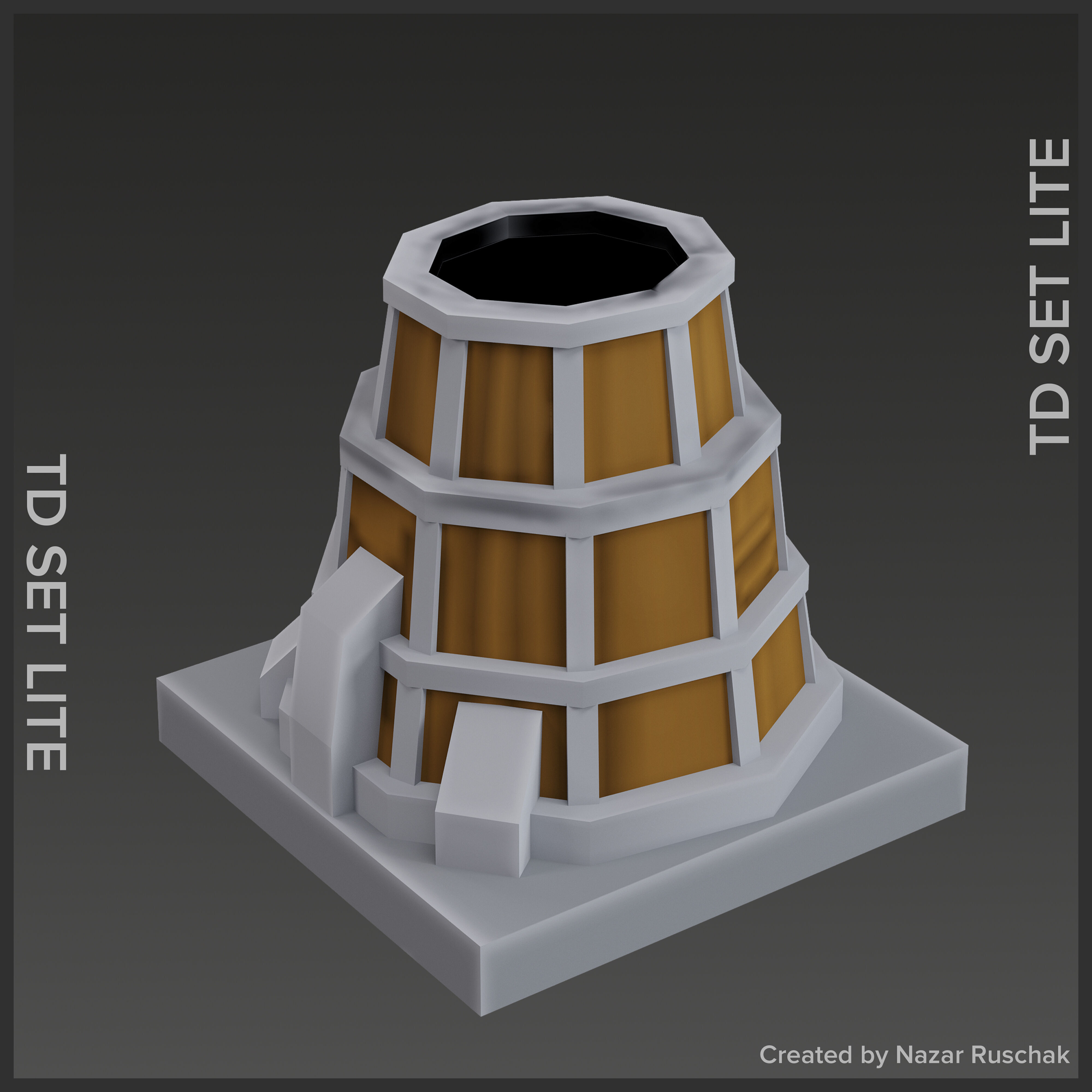 Tower Defence Set Lite Low-poly 3D model_16