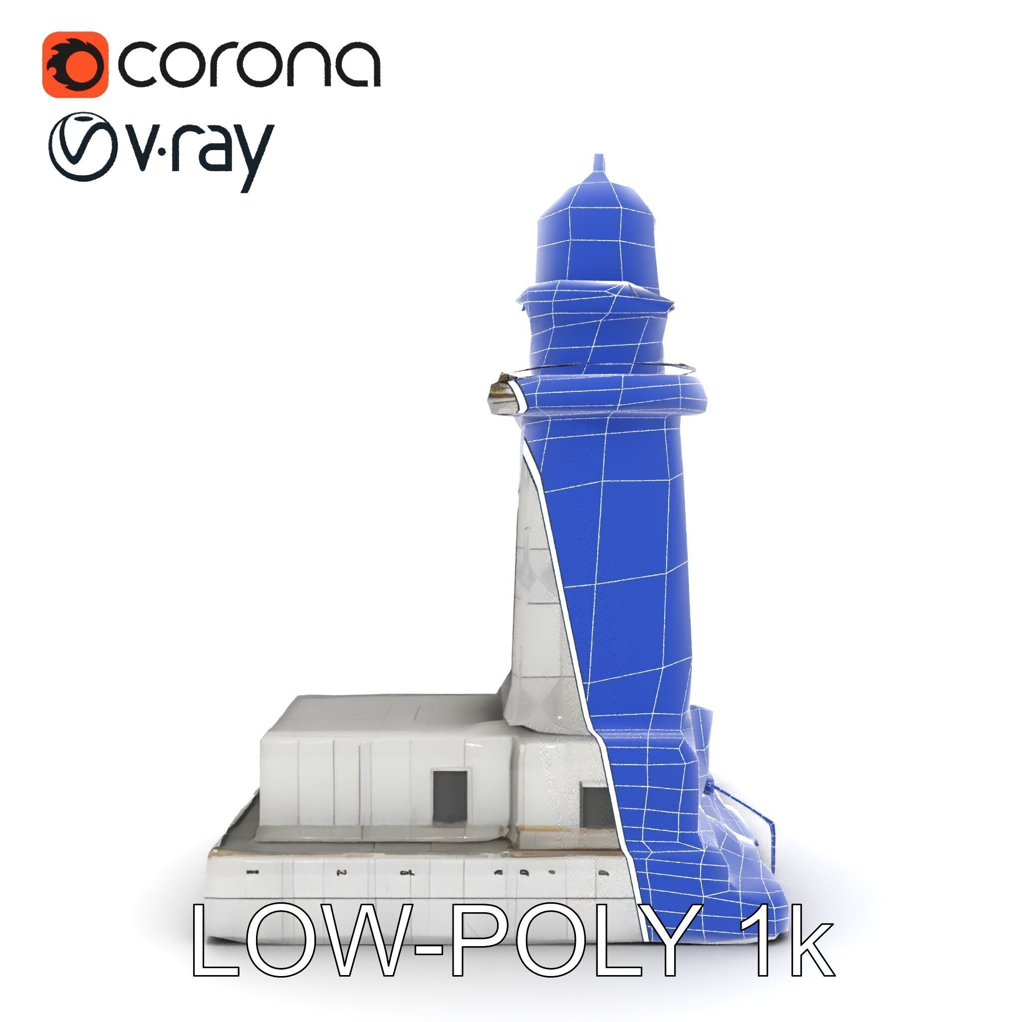 Classic Lighthouse model pack for architectural visualization Low-poly 3D model_21