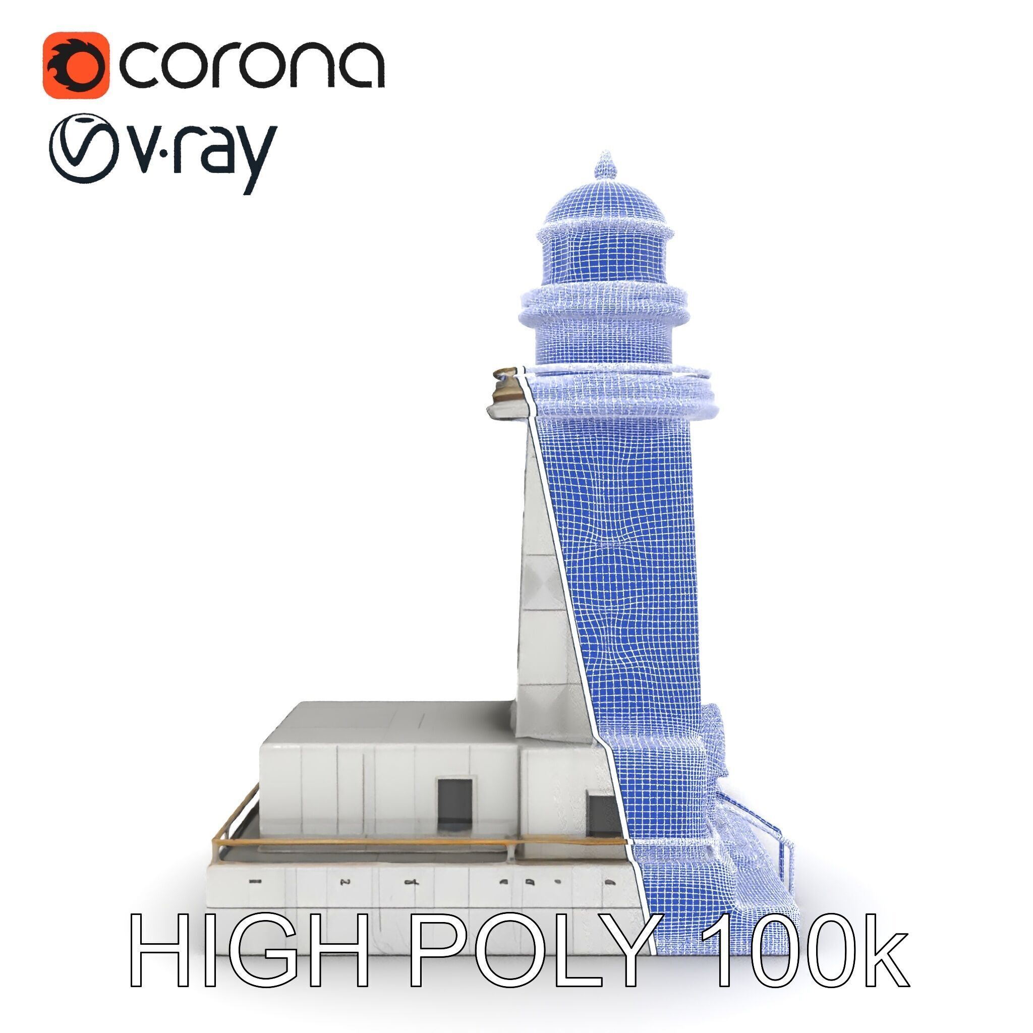 Classic Lighthouse model pack for architectural visualization Low-poly 3D model_8
