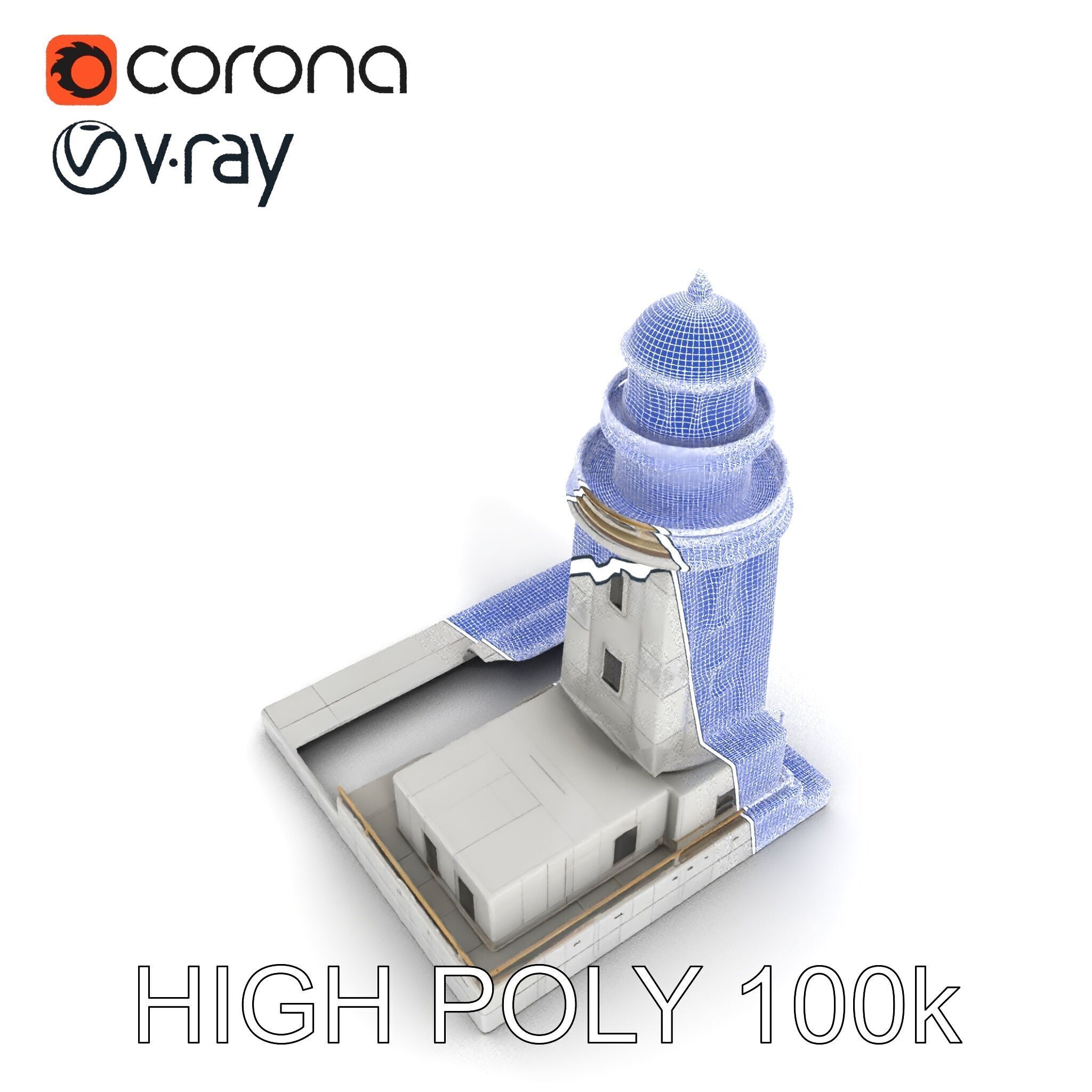 Classic Lighthouse model pack for architectural visualization Low-poly 3D model_30