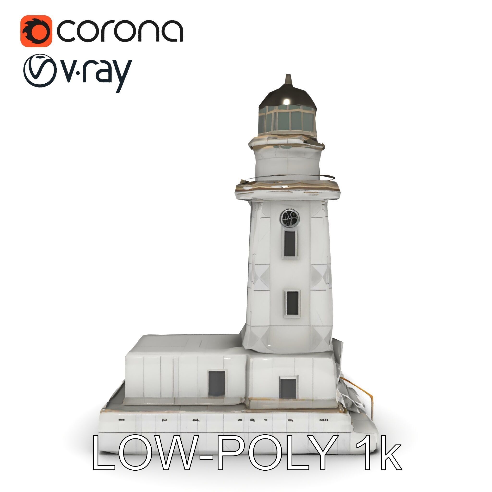 Classic Lighthouse model pack for architectural visualization Low-poly 3D model_29