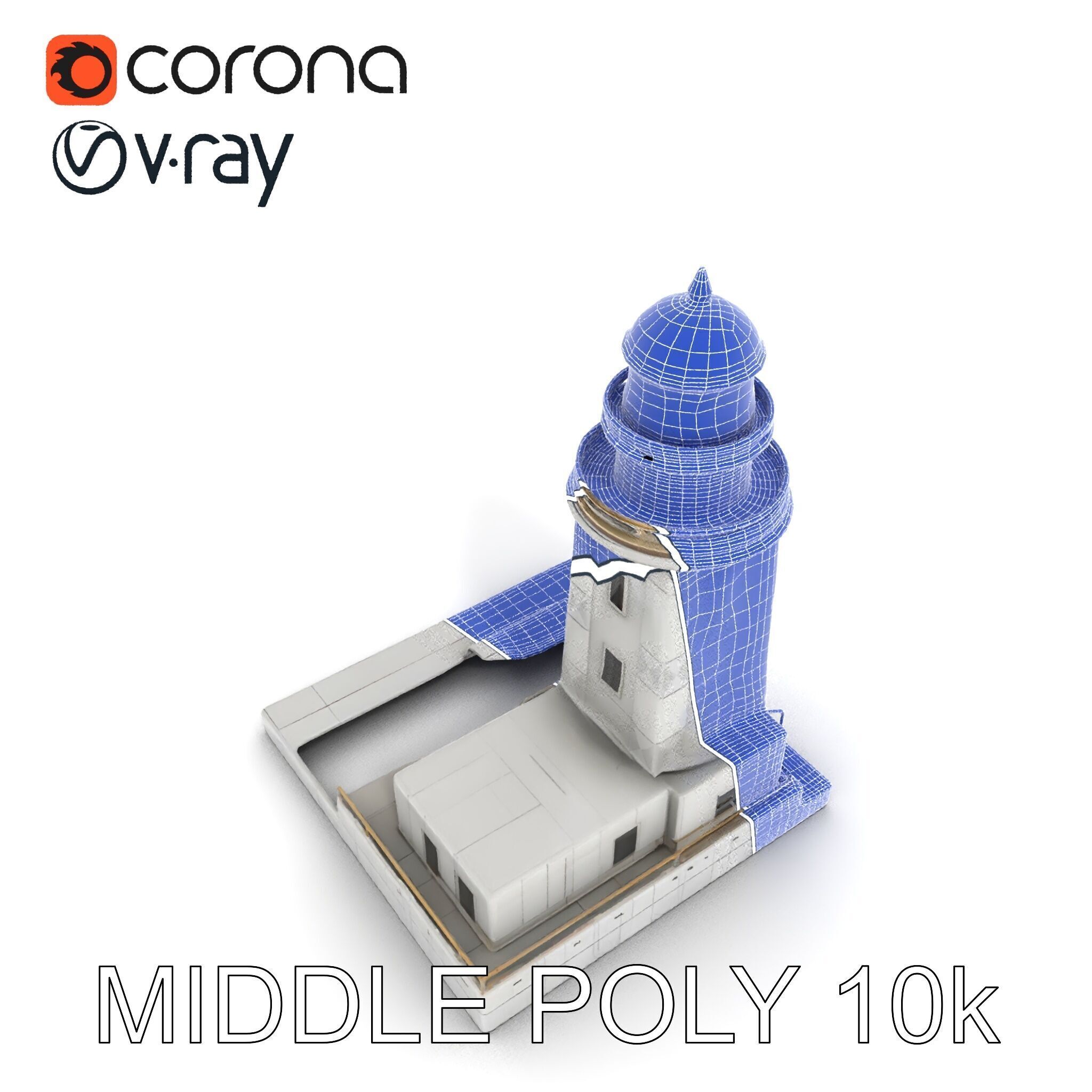 Classic Lighthouse model pack for architectural visualization Low-poly 3D model_25