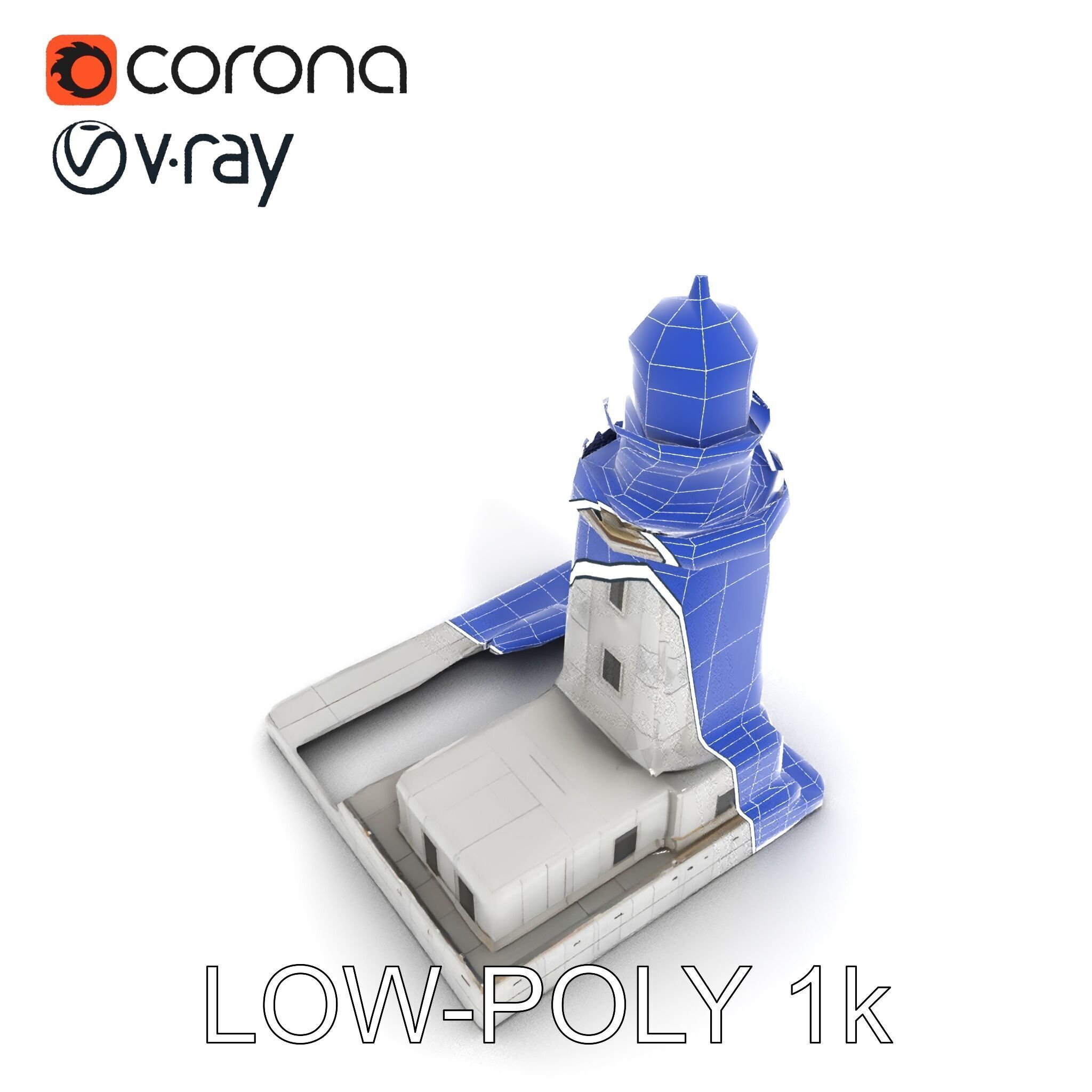 Classic Lighthouse model pack for architectural visualization Low-poly 3D model_32