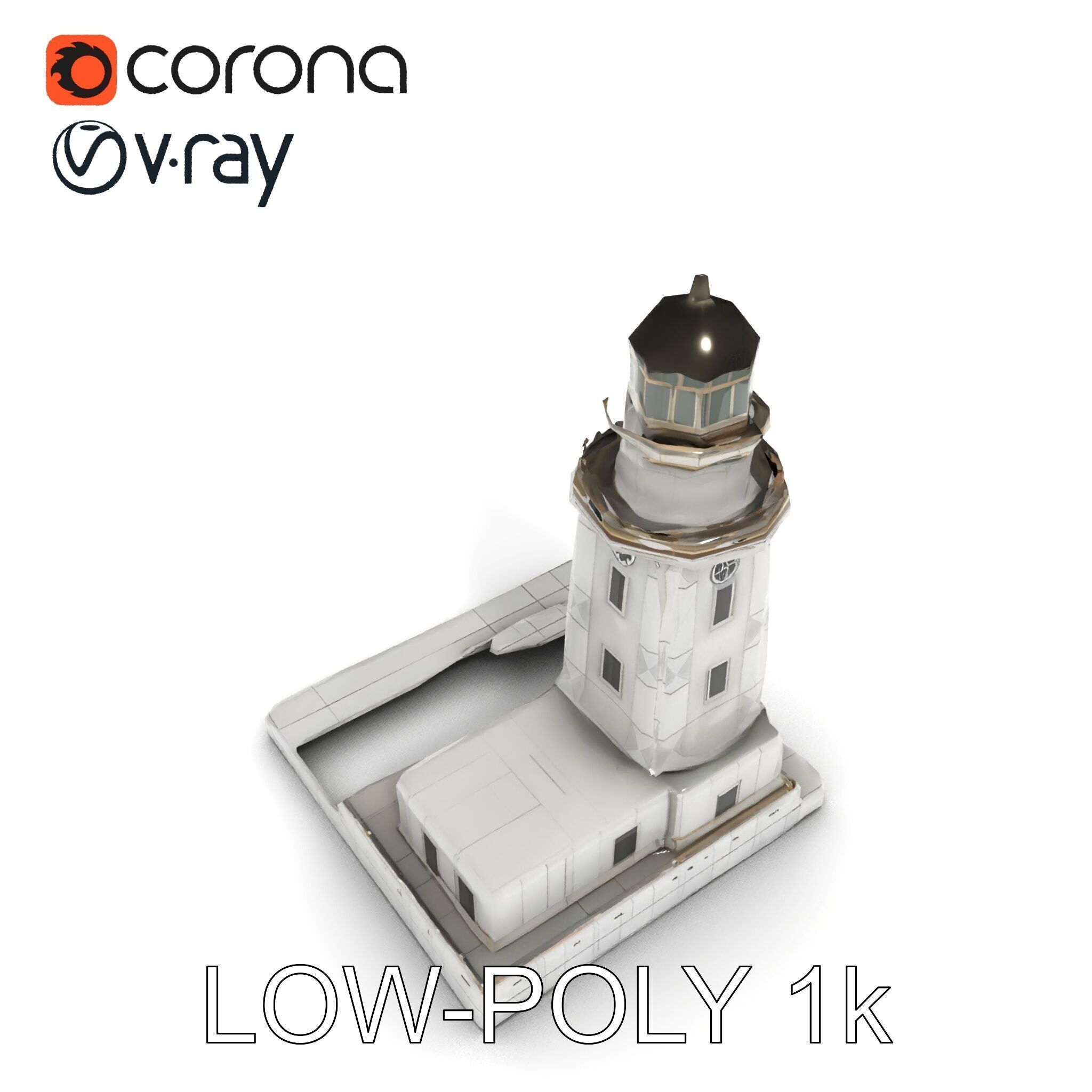 Classic Lighthouse model pack for architectural visualization Low-poly 3D model_26