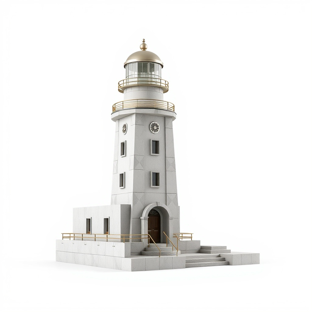 Classic Lighthouse model pack for architectural visualization Low-poly 3D model_4