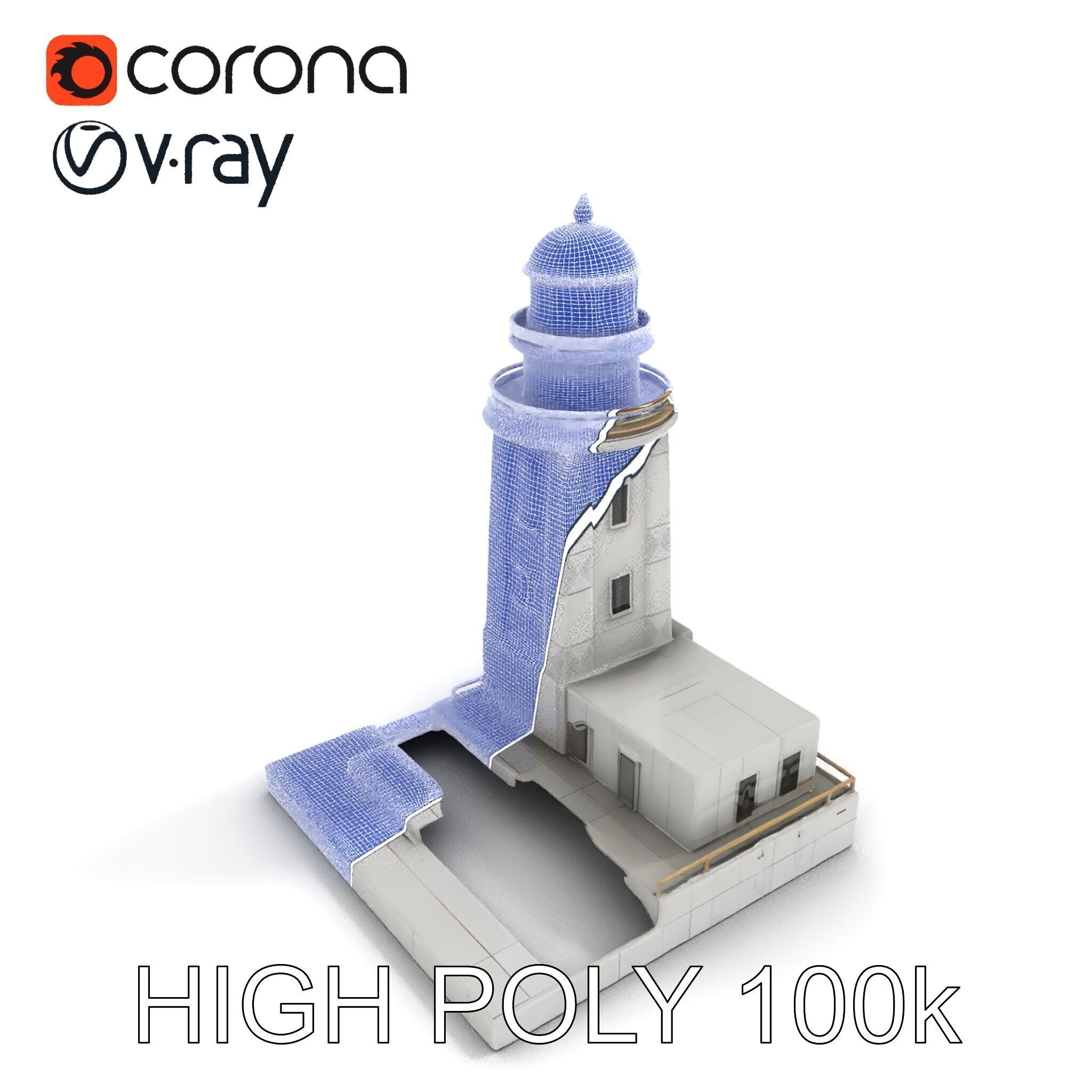 Classic Lighthouse model pack for architectural visualization Low-poly 3D model_35