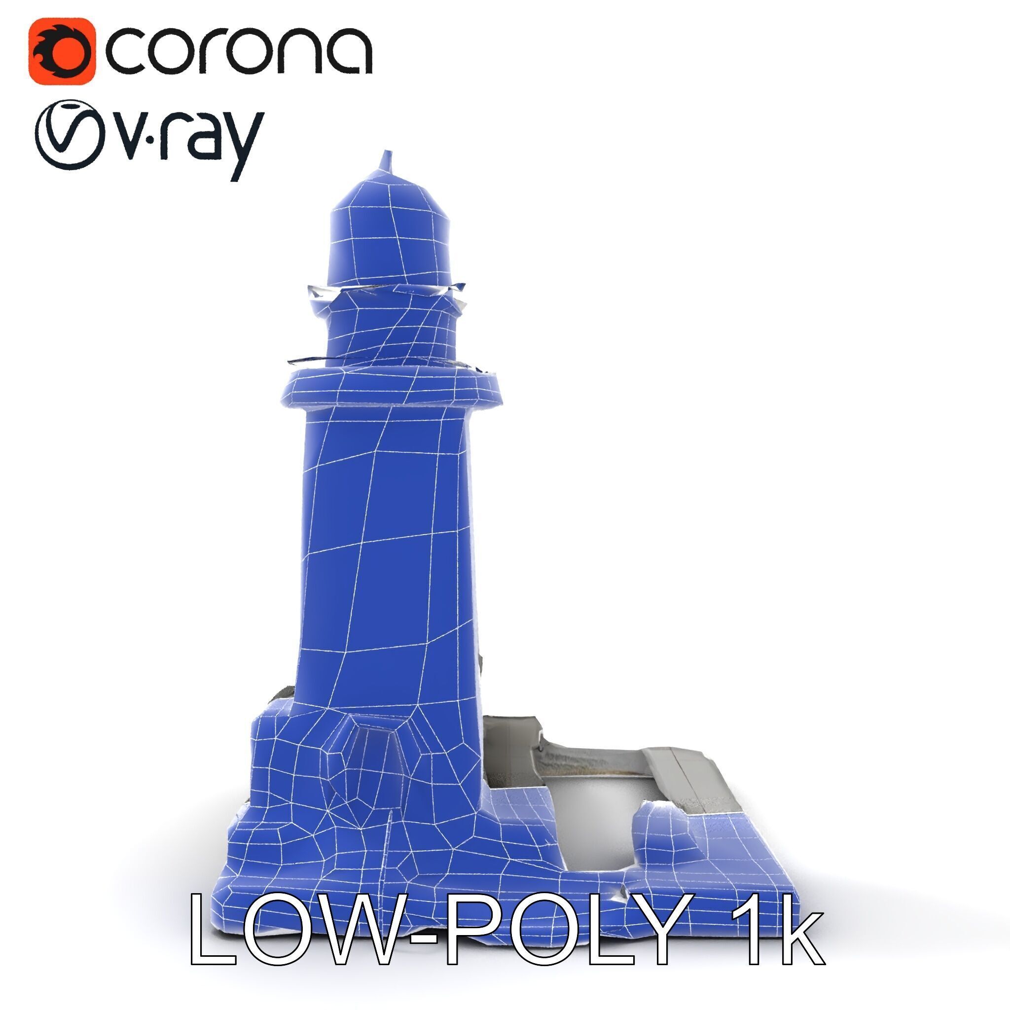 Classic Lighthouse model pack for architectural visualization Low-poly 3D model_13