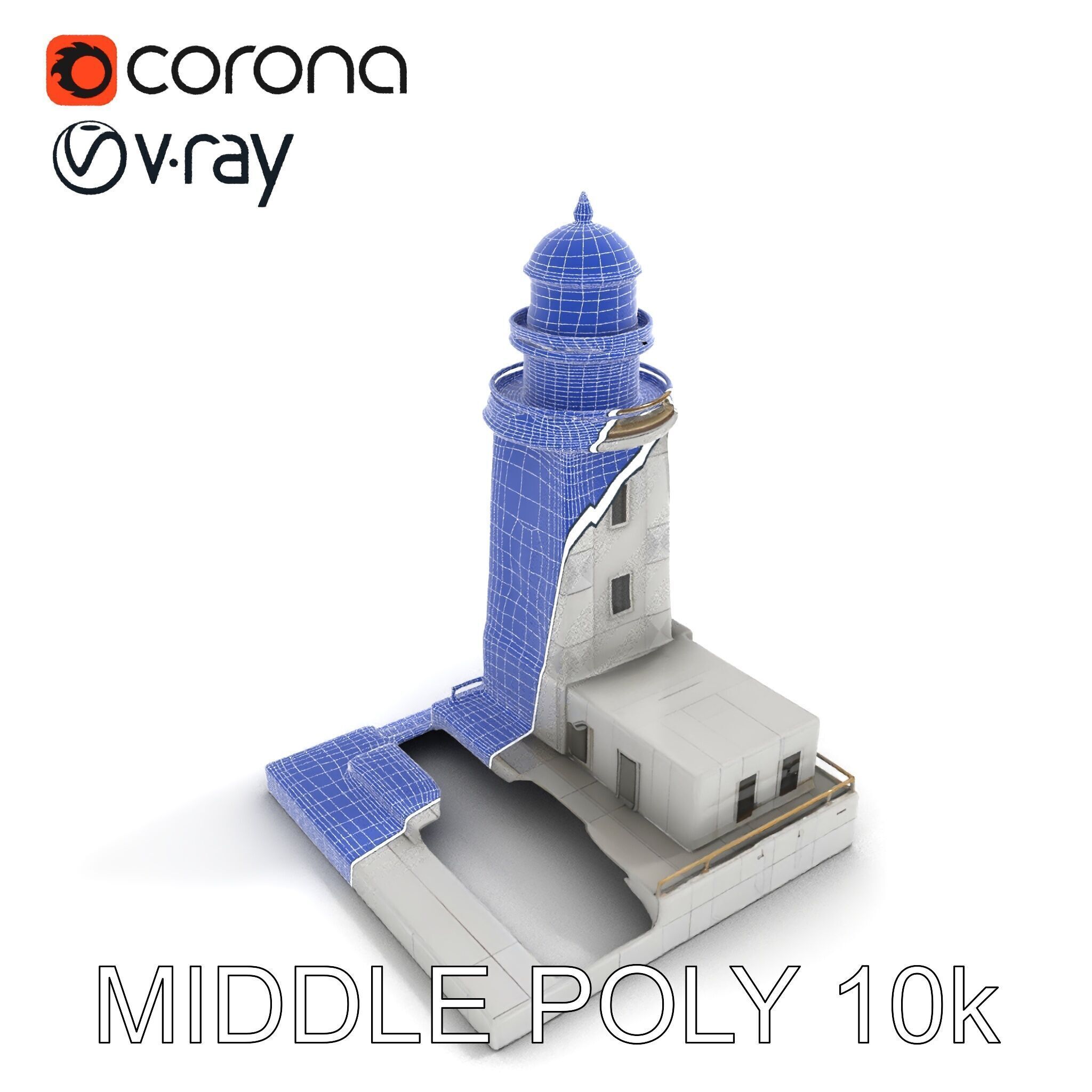 Classic Lighthouse model pack for architectural visualization Low-poly 3D model_20