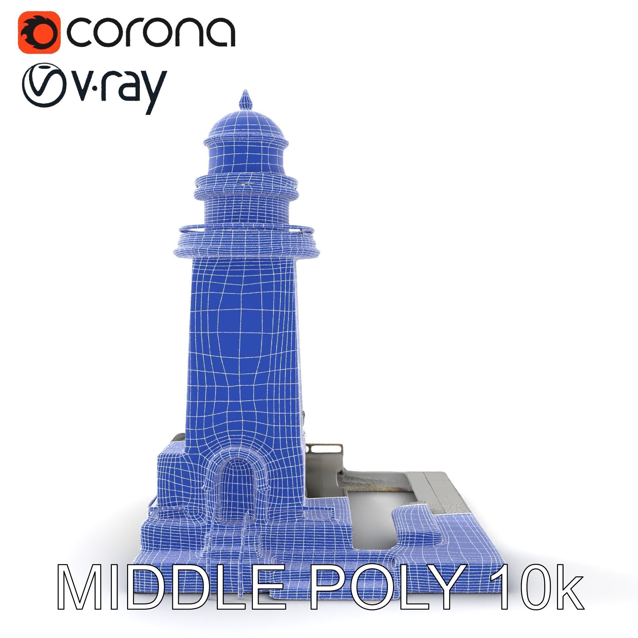 Classic Lighthouse model pack for architectural visualization Low-poly 3D model_28