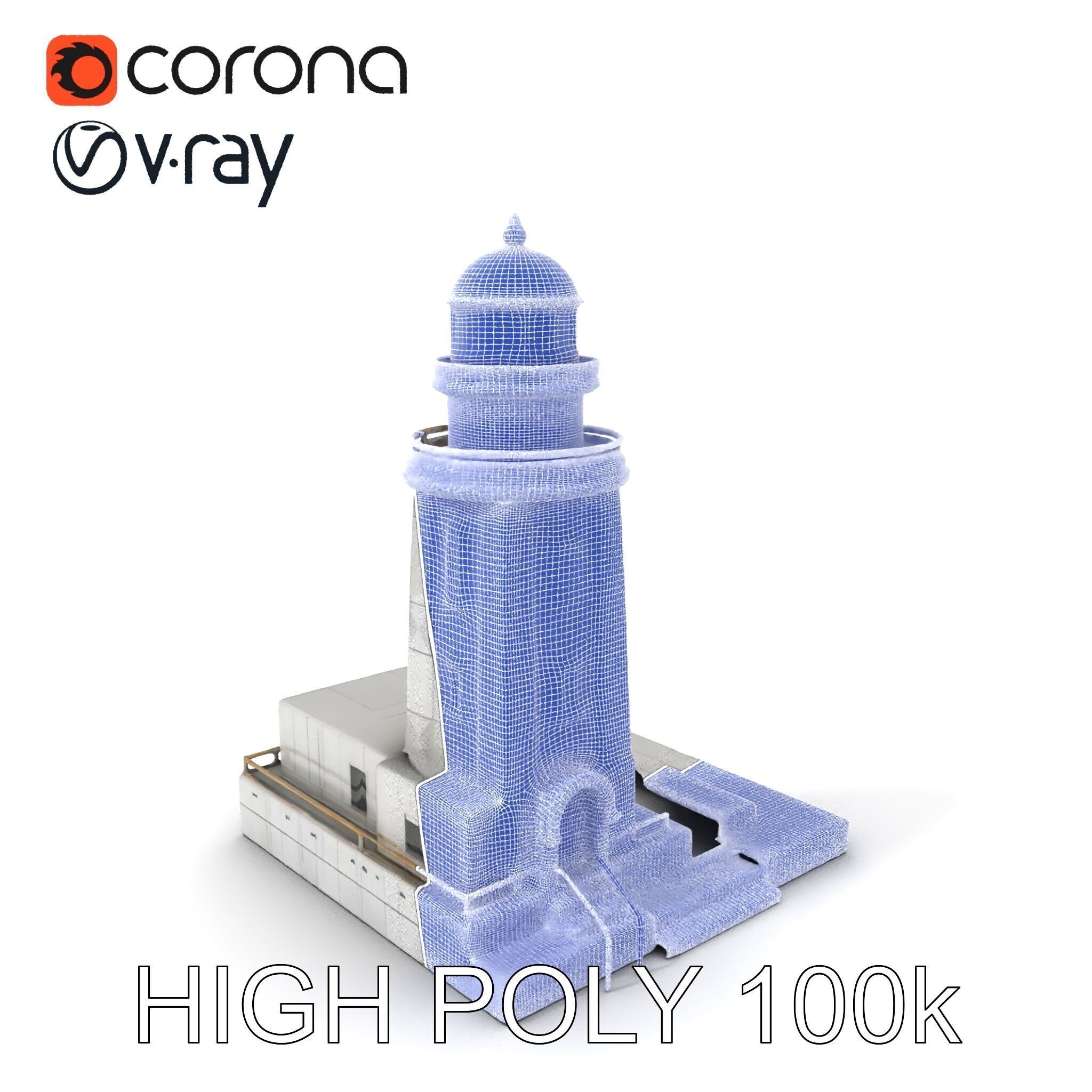 Classic Lighthouse model pack for architectural visualization Low-poly 3D model_3
