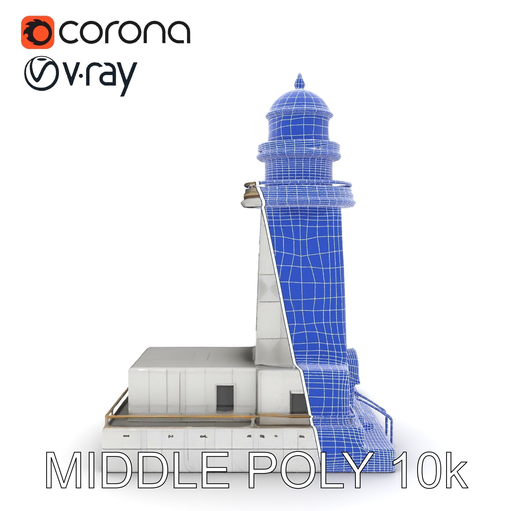 Classic Lighthouse model pack for architectural visualization Low-poly 3D model_31