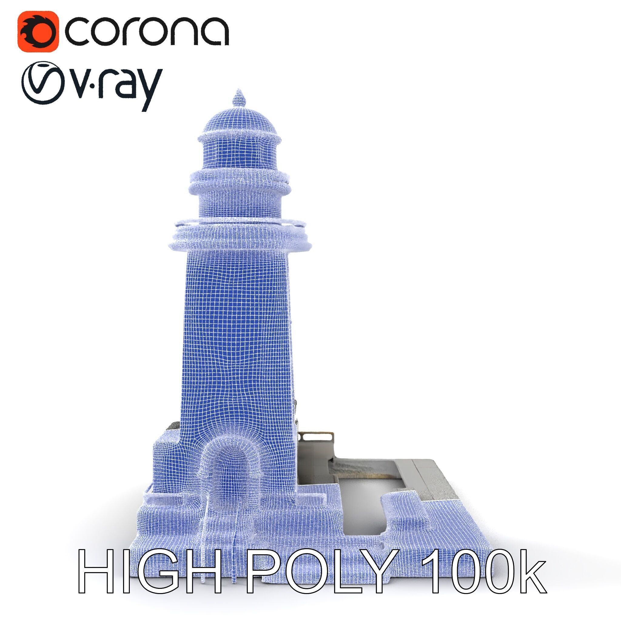 Classic Lighthouse model pack for architectural visualization Low-poly 3D model_24