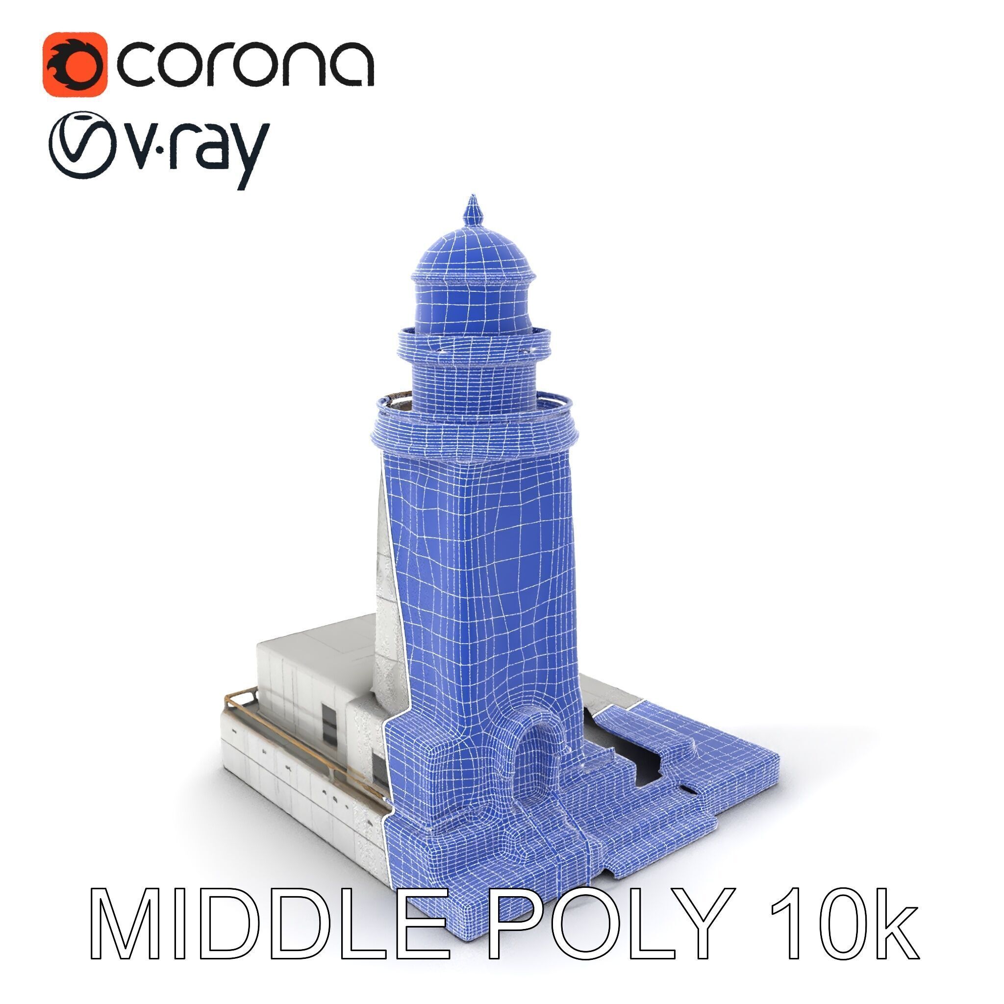 Classic Lighthouse model pack for architectural visualization Low-poly 3D model_22