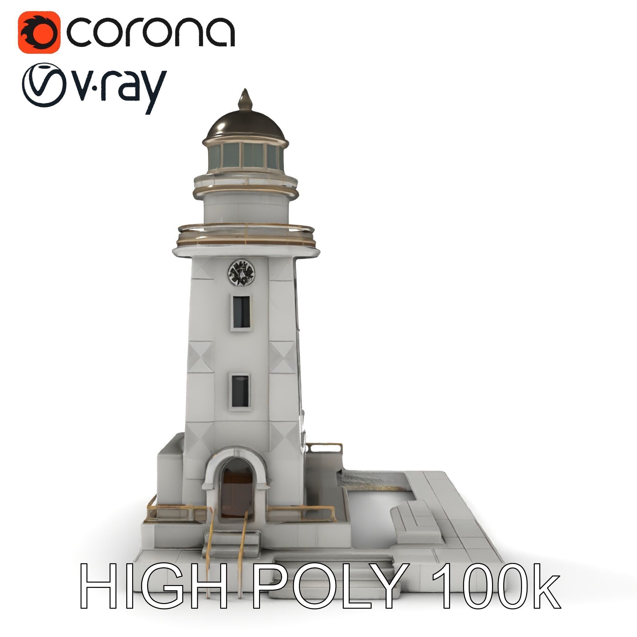 Classic Lighthouse model pack for architectural visualization Low-poly 3D model_19