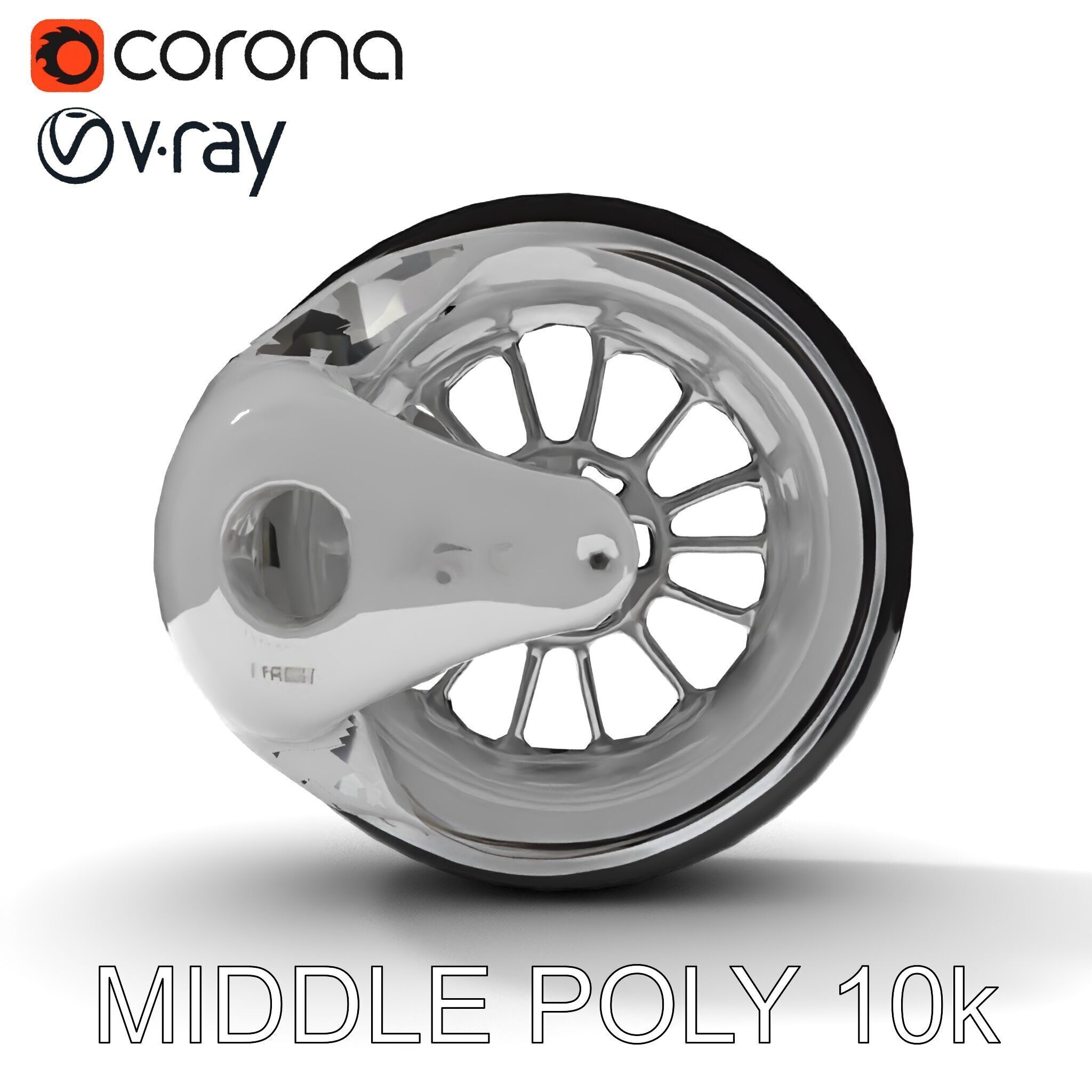 Futuristic Wheel Model Pack with Three Detail Levels Low-poly 3D model_17