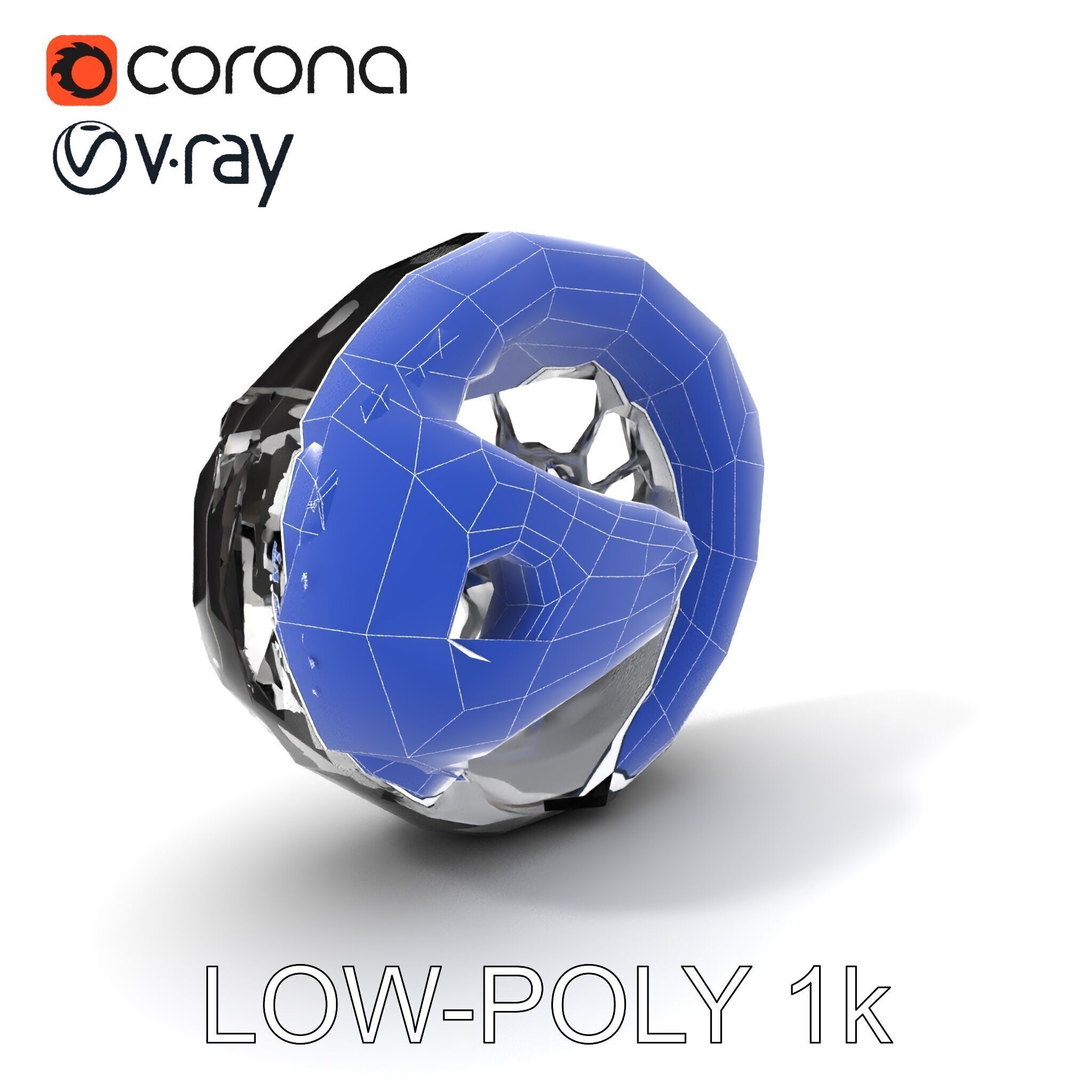 Futuristic Wheel Model Pack with Three Detail Levels Low-poly 3D model_16