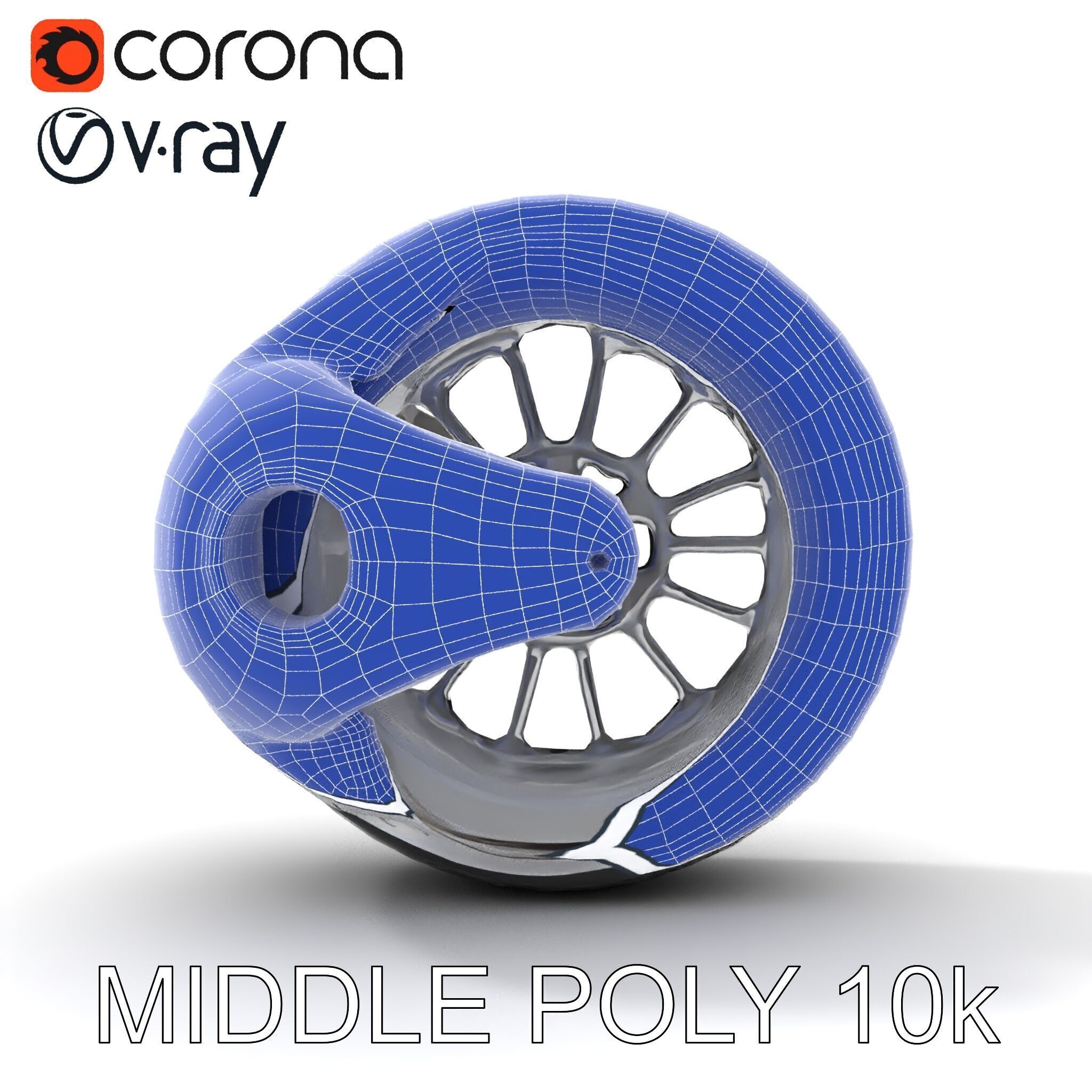 Futuristic Wheel Model Pack with Three Detail Levels Low-poly 3D model_22