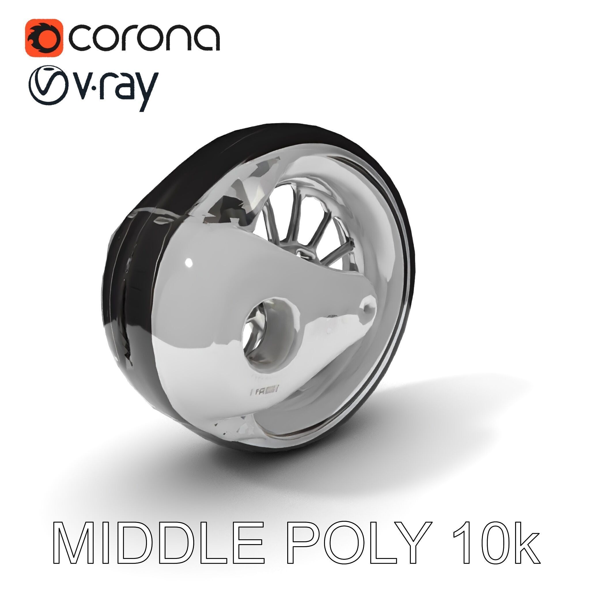 Futuristic Wheel Model Pack with Three Detail Levels Low-poly 3D model_30