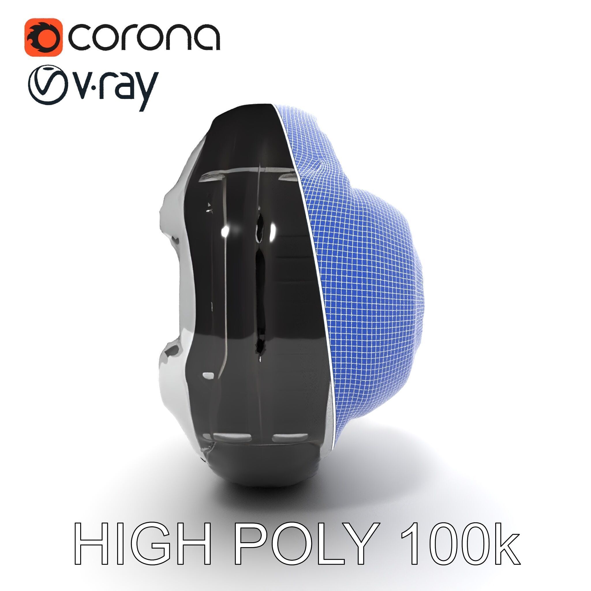 Futuristic Wheel Model Pack with Three Detail Levels Low-poly 3D model_34