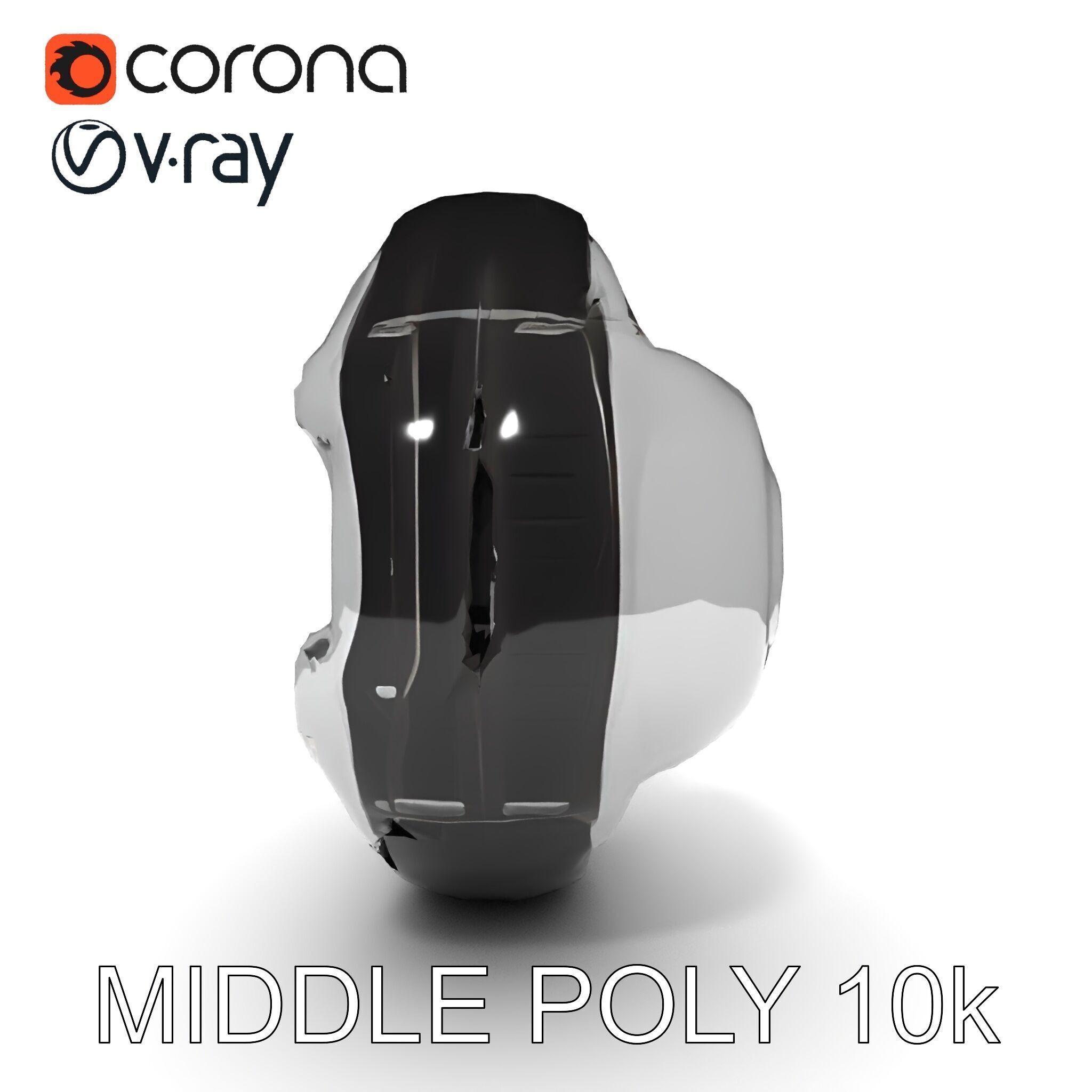 Futuristic Wheel Model Pack with Three Detail Levels Low-poly 3D model_15