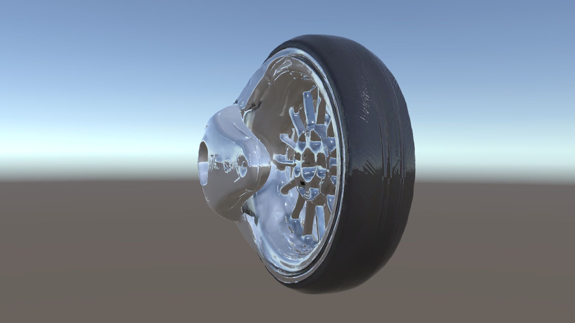 Futuristic Wheel Model Pack with Three Detail Levels Low-poly 3D model_5