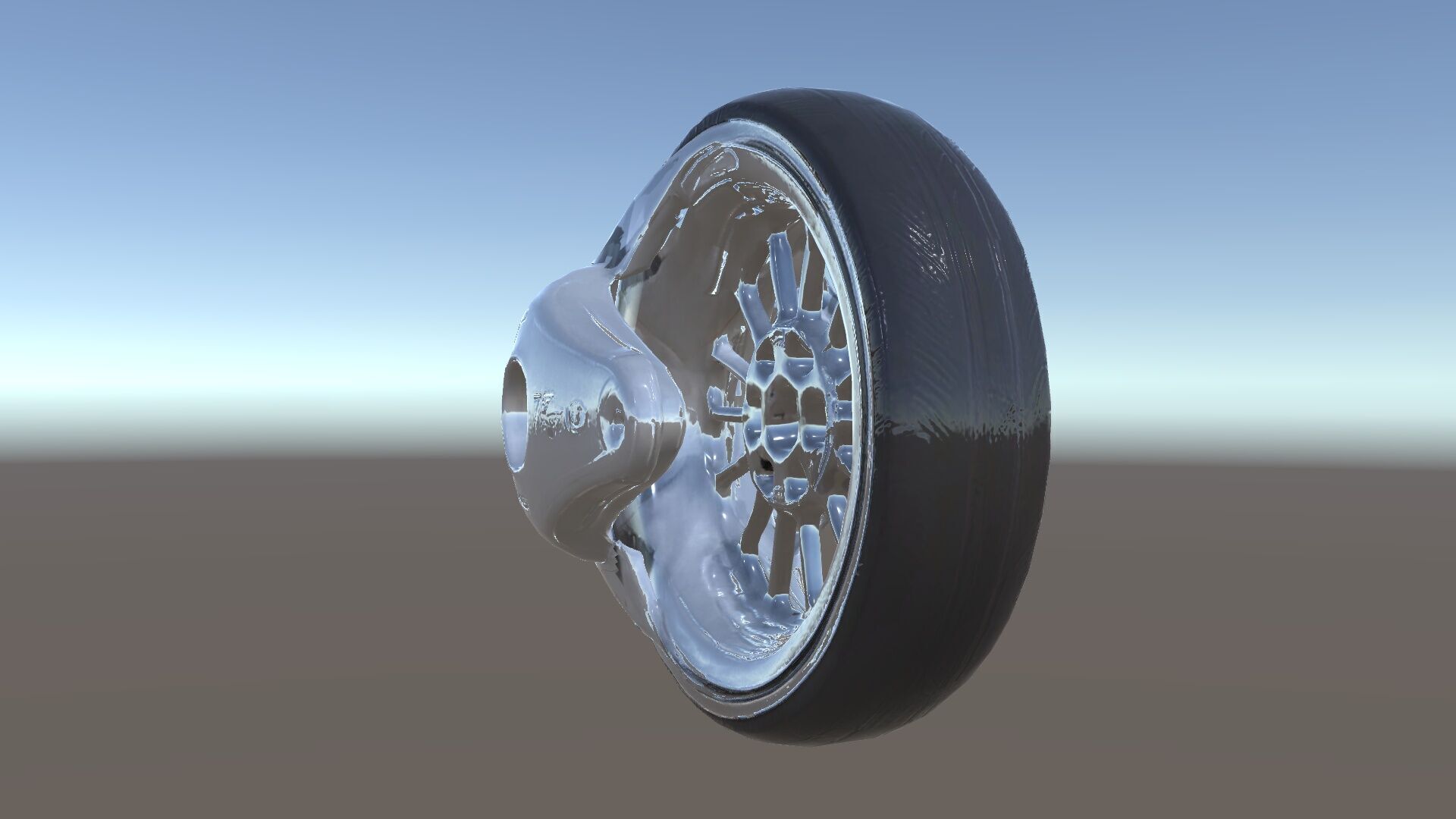 Futuristic Wheel Model Pack with Three Detail Levels Low-poly 3D model_9