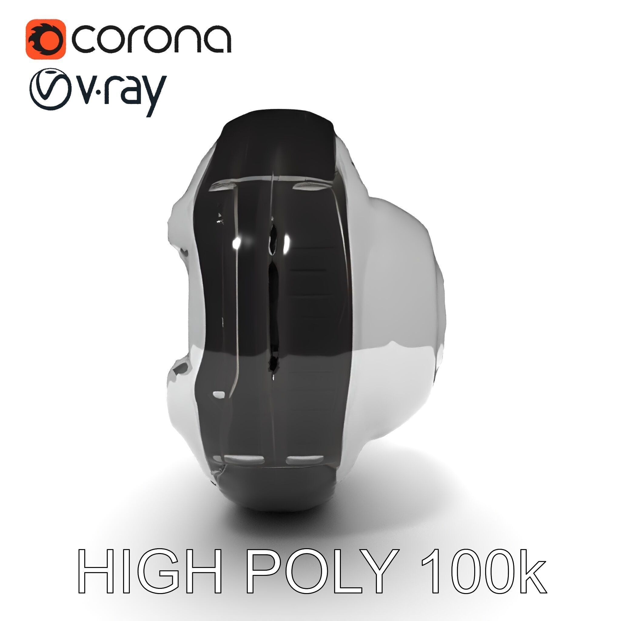 Futuristic Wheel Model Pack with Three Detail Levels Low-poly 3D model_26