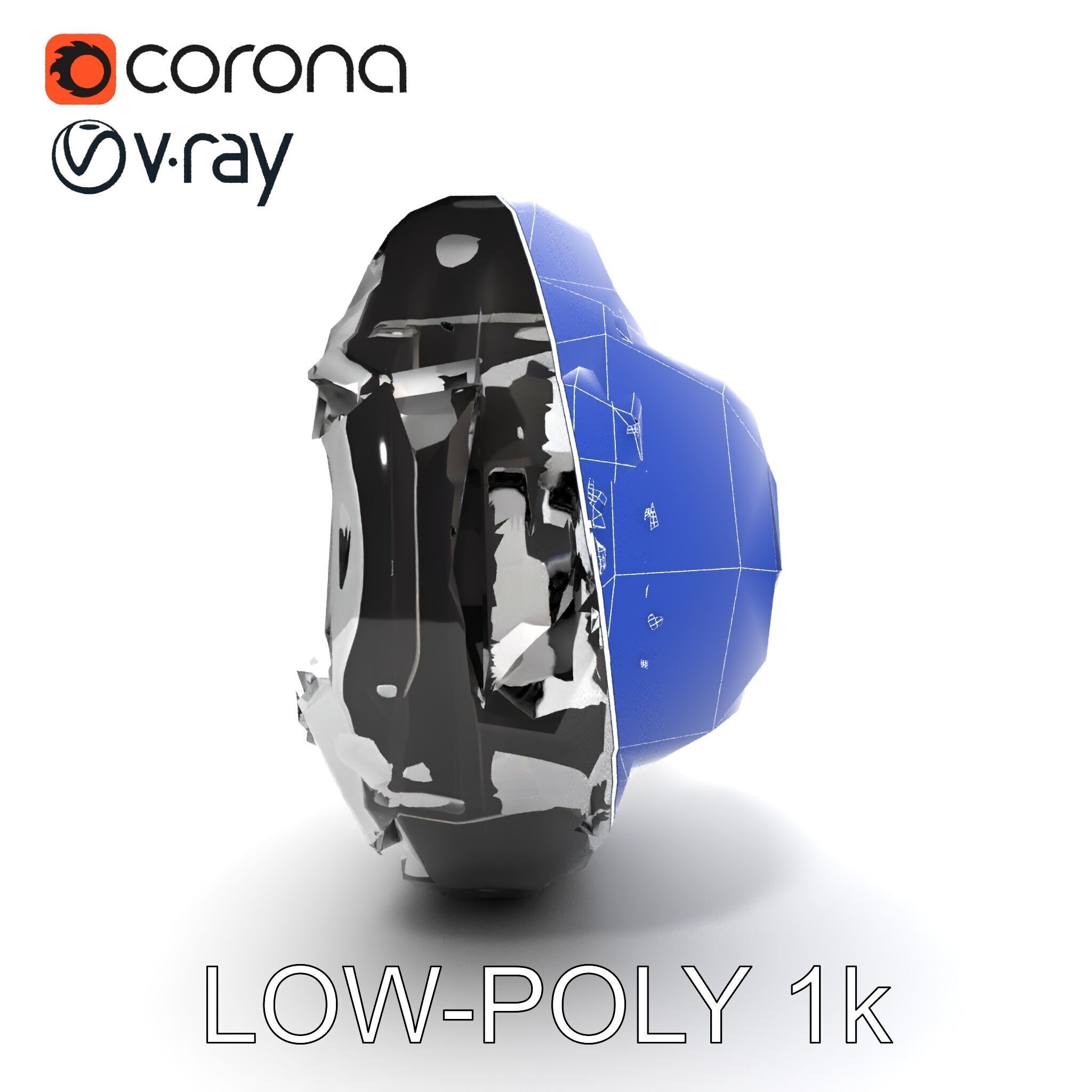 Futuristic Wheel Model Pack with Three Detail Levels Low-poly 3D model_31