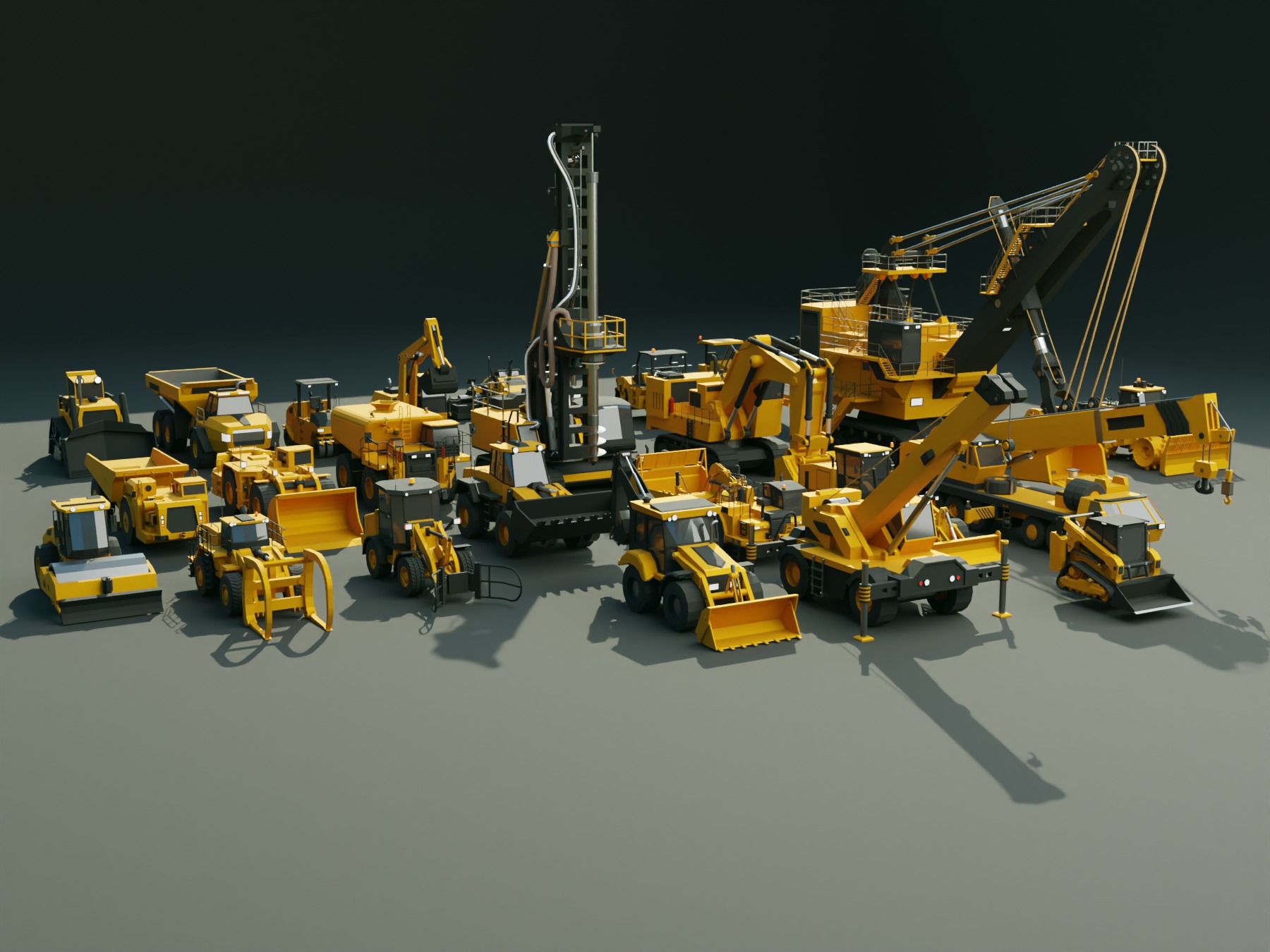 24 Heavy Vehicles - Mega Pack Low-poly 3D Model Collection_1