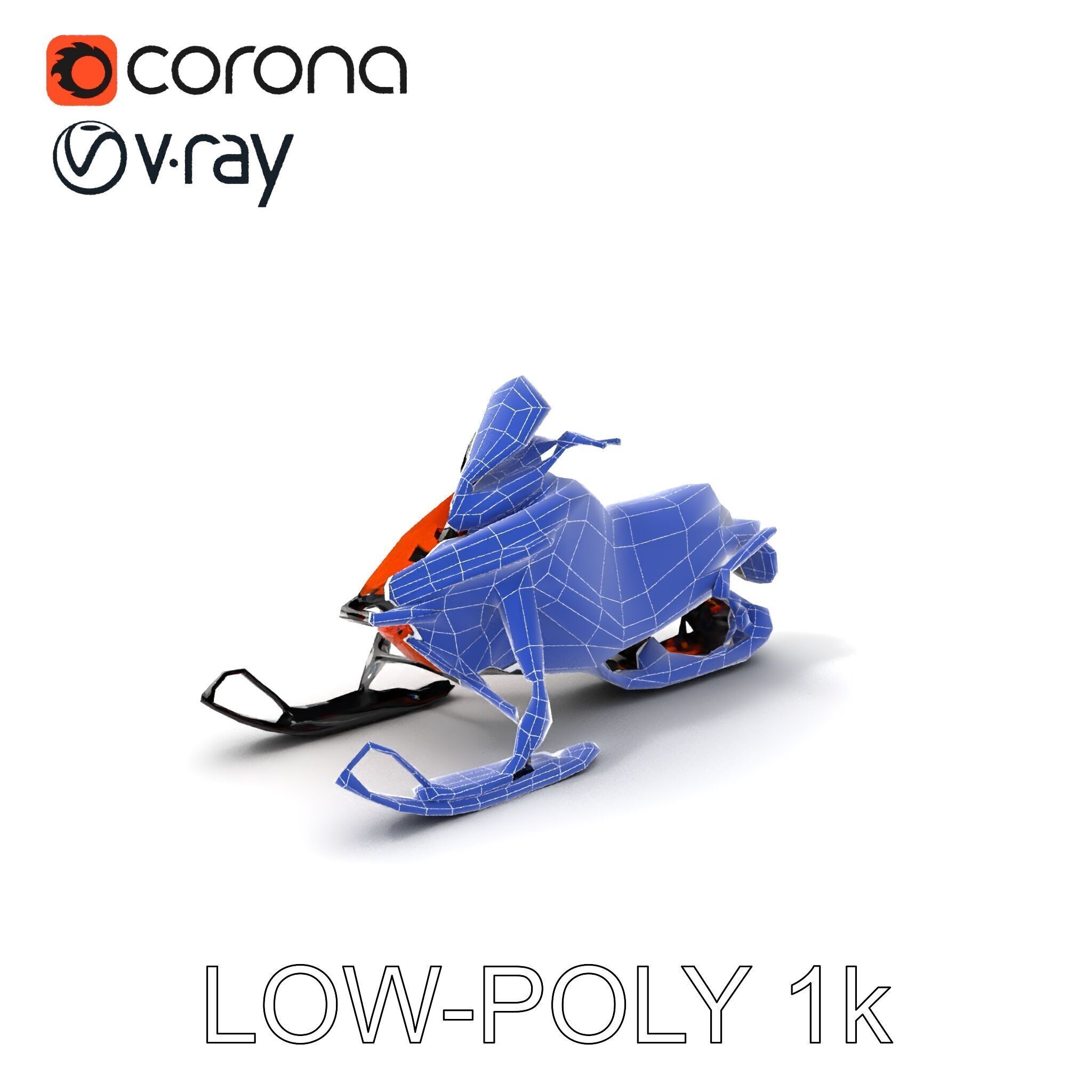 Snowmobile Model Pack with Detailed Design Low-poly 3D model_27