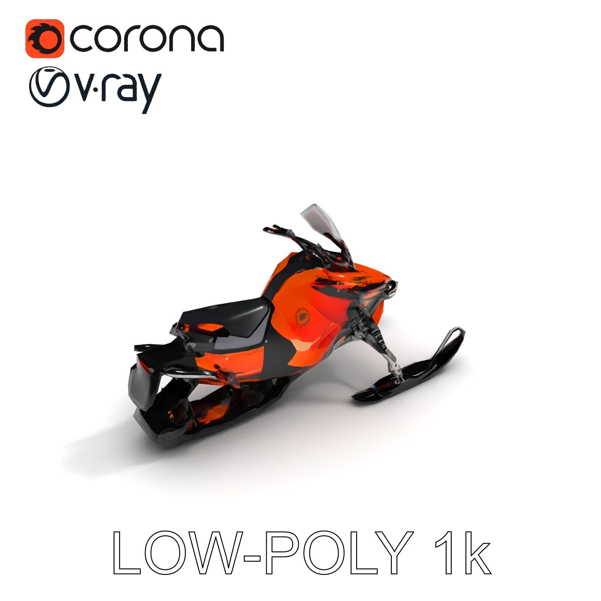 Snowmobile Model Pack with Detailed Design Low-poly 3D model_30