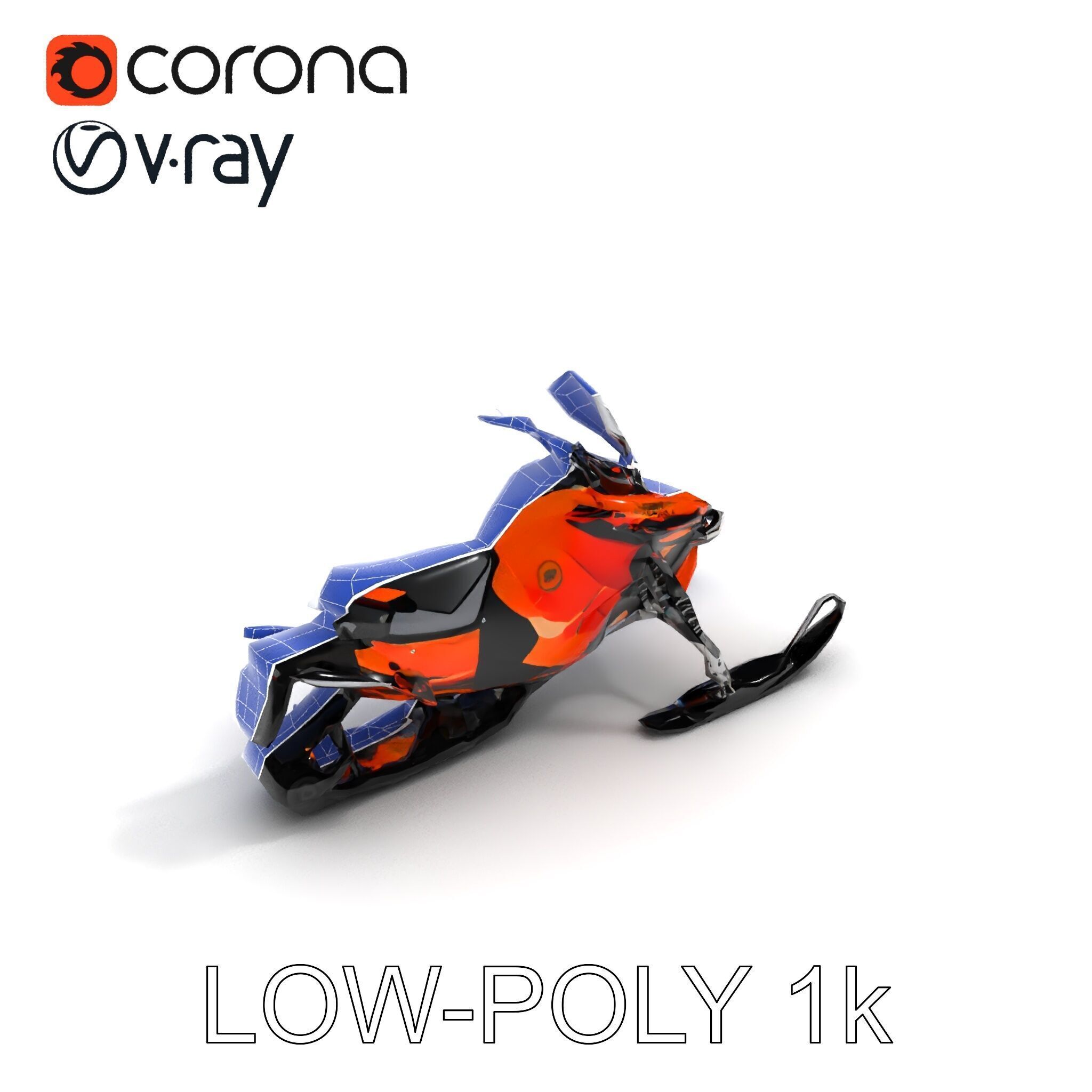 Snowmobile Model Pack with Detailed Design Low-poly 3D model_25