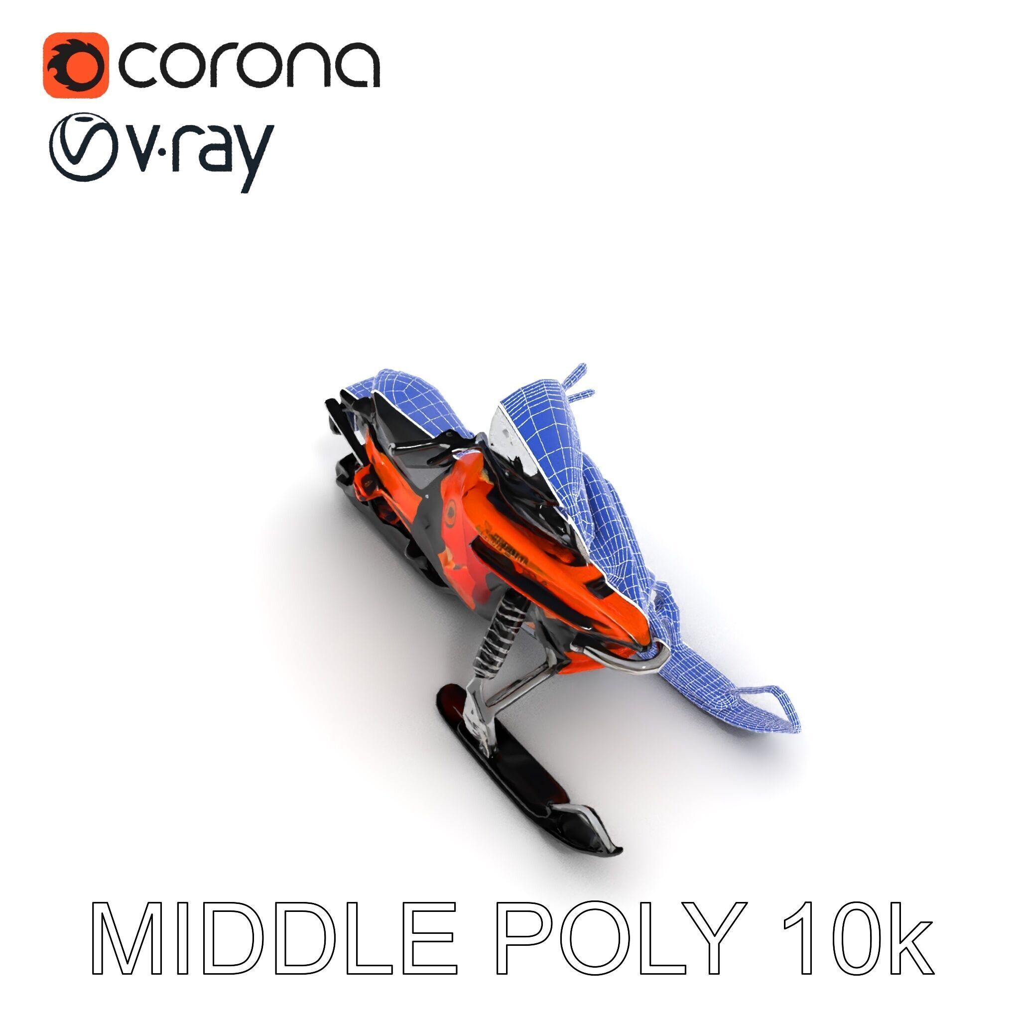 Snowmobile Model Pack with Detailed Design Low-poly 3D model_19
